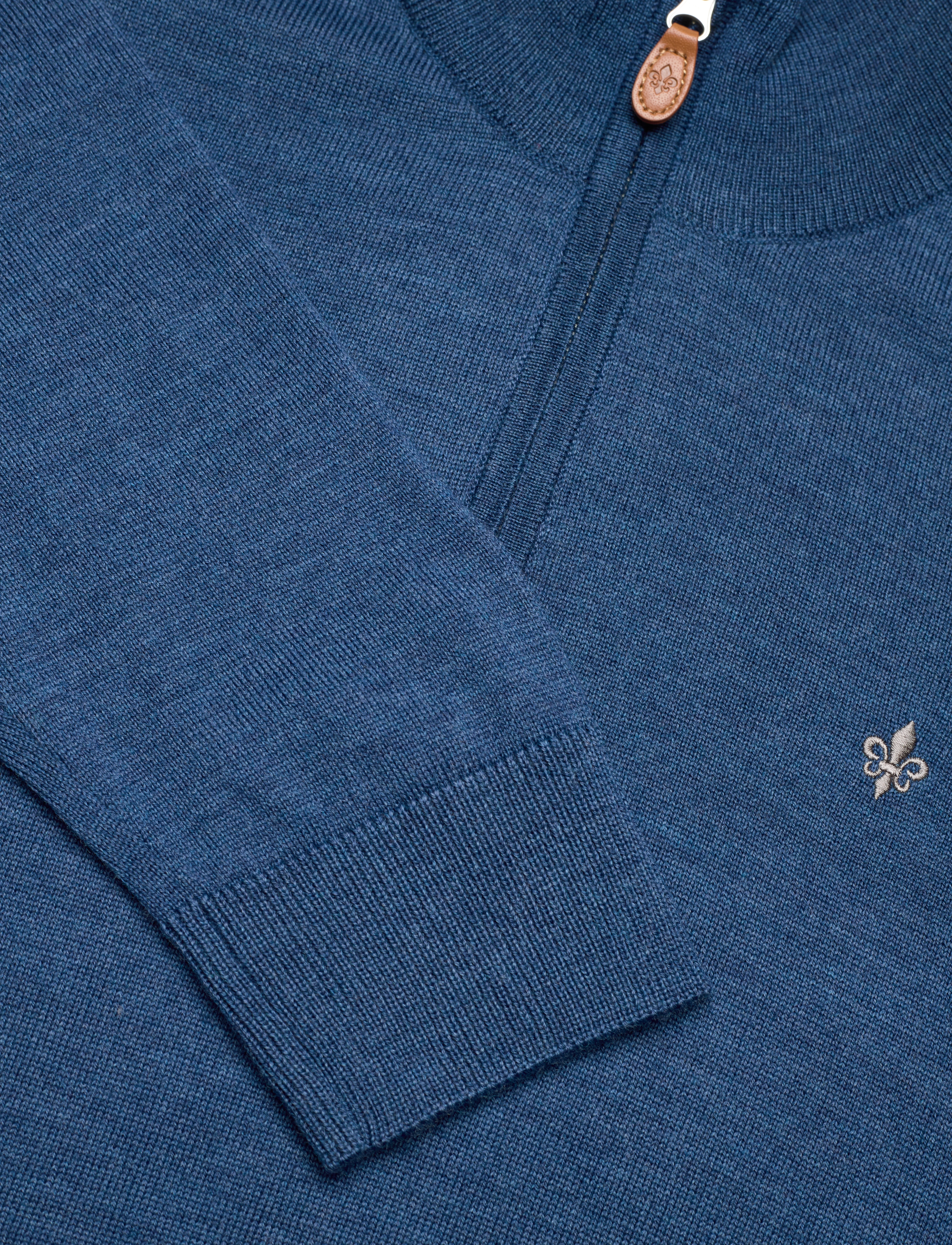 Morris - Merino John Zip - blue - 2