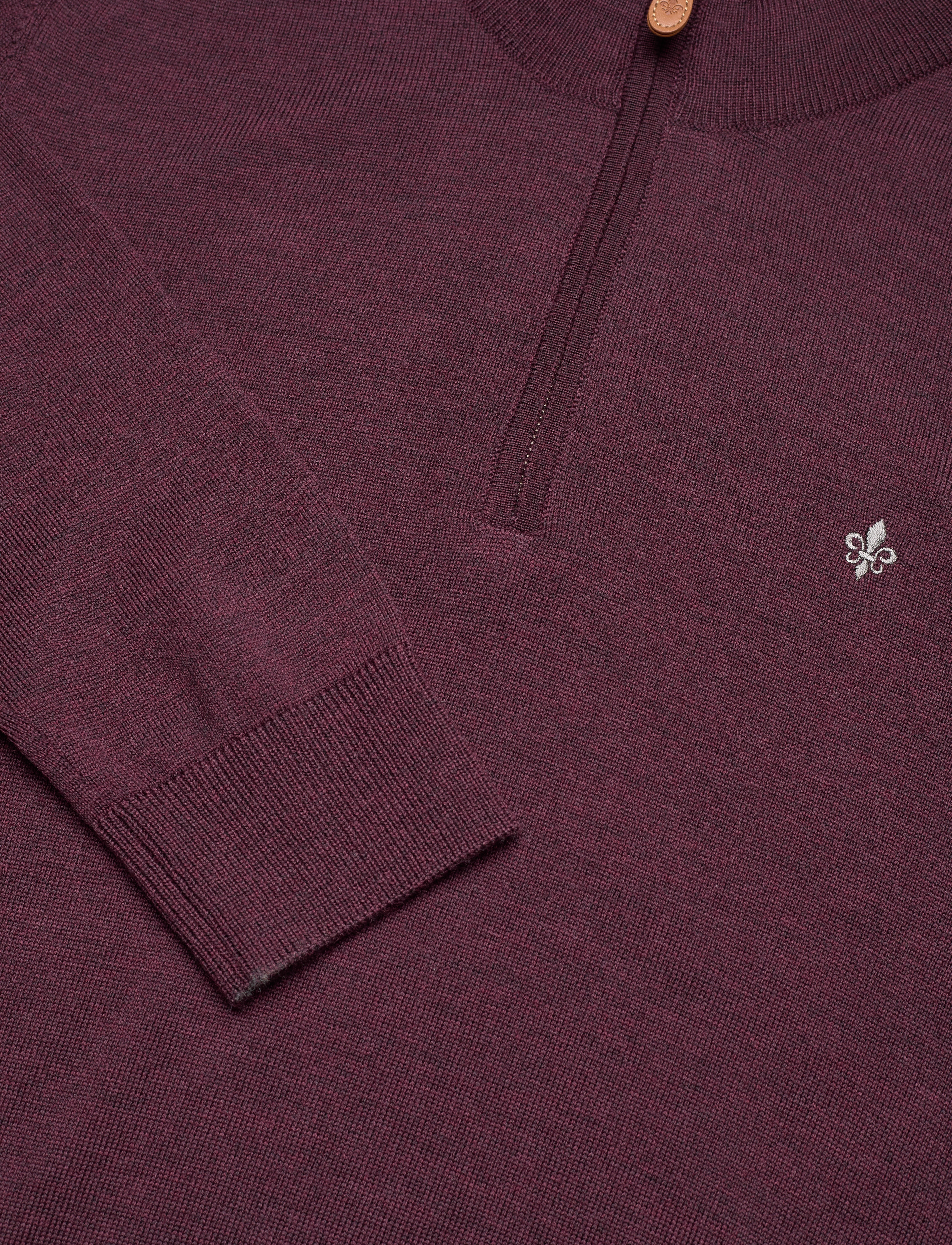 Morris - Merino John Zip - wine red - 2