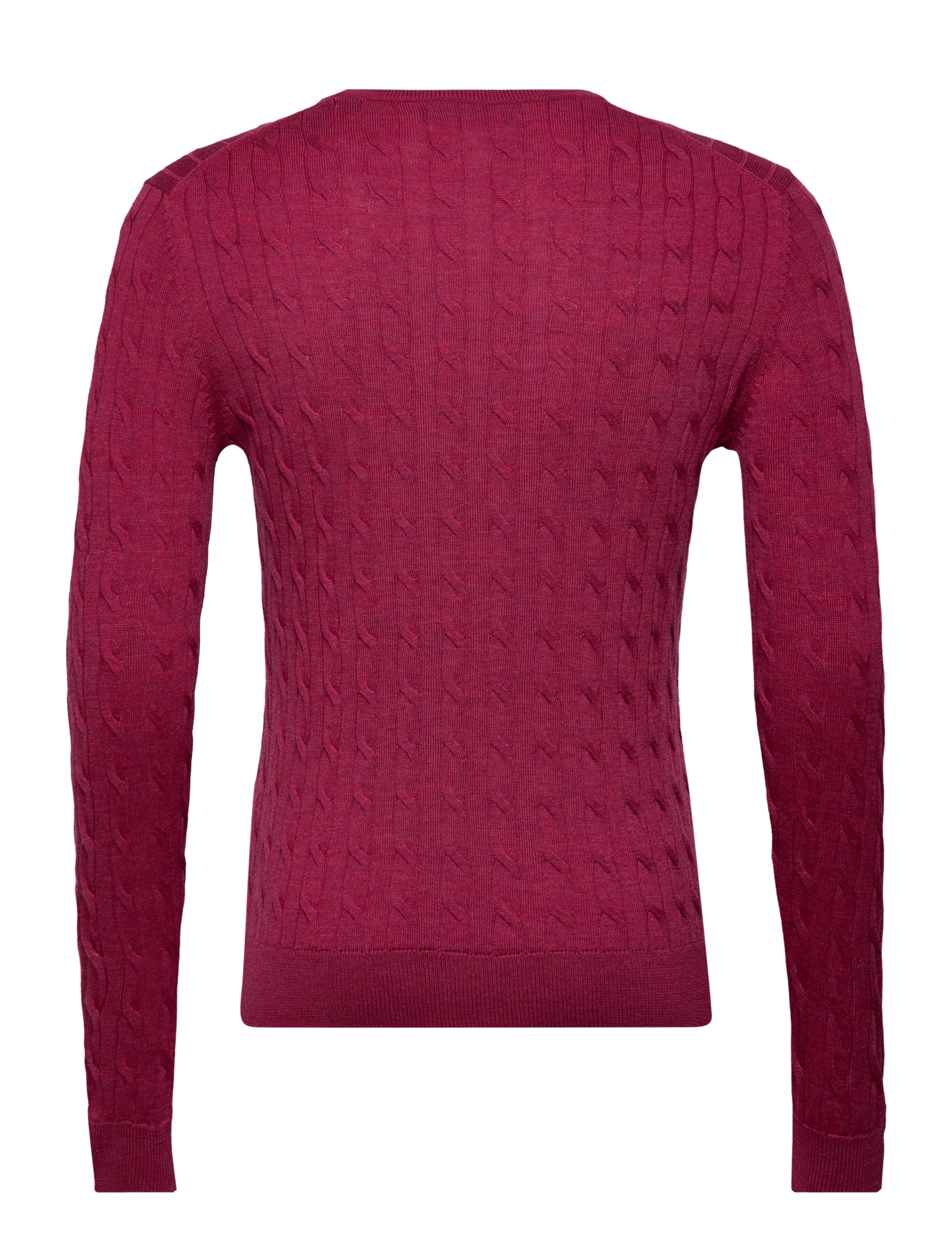 Morris - Merino Cable Oneck - cerise - 1