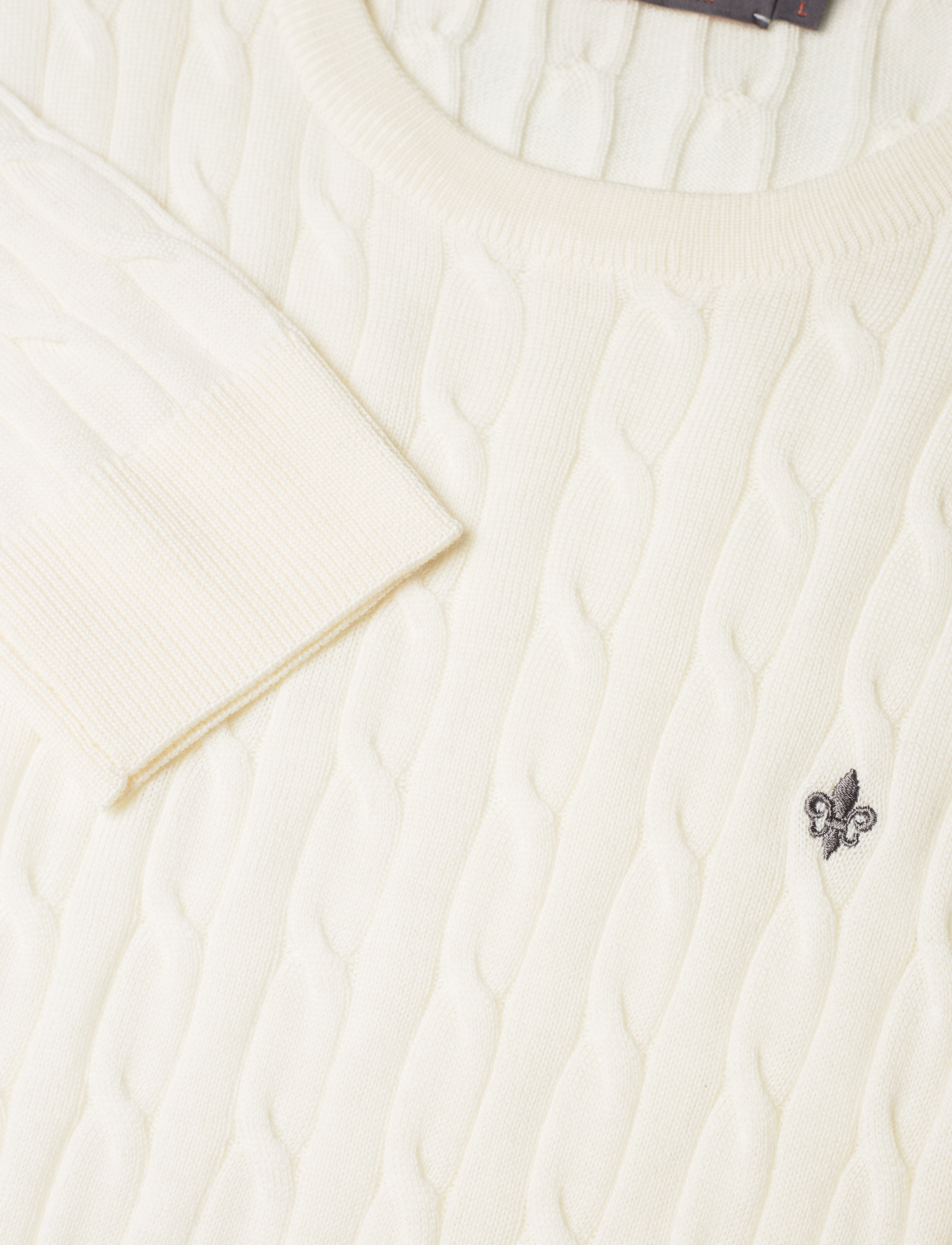 Morris - Merino Cable Oneck - off white - 2
