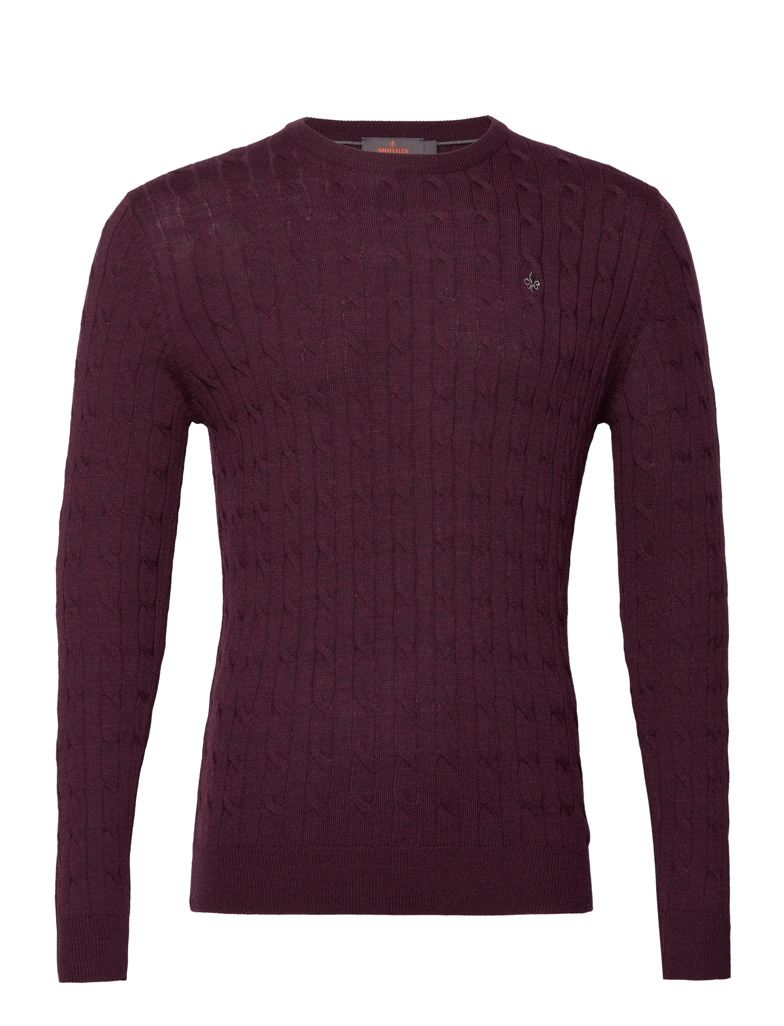 Morris - Merino Cable Oneck - wine red - 0