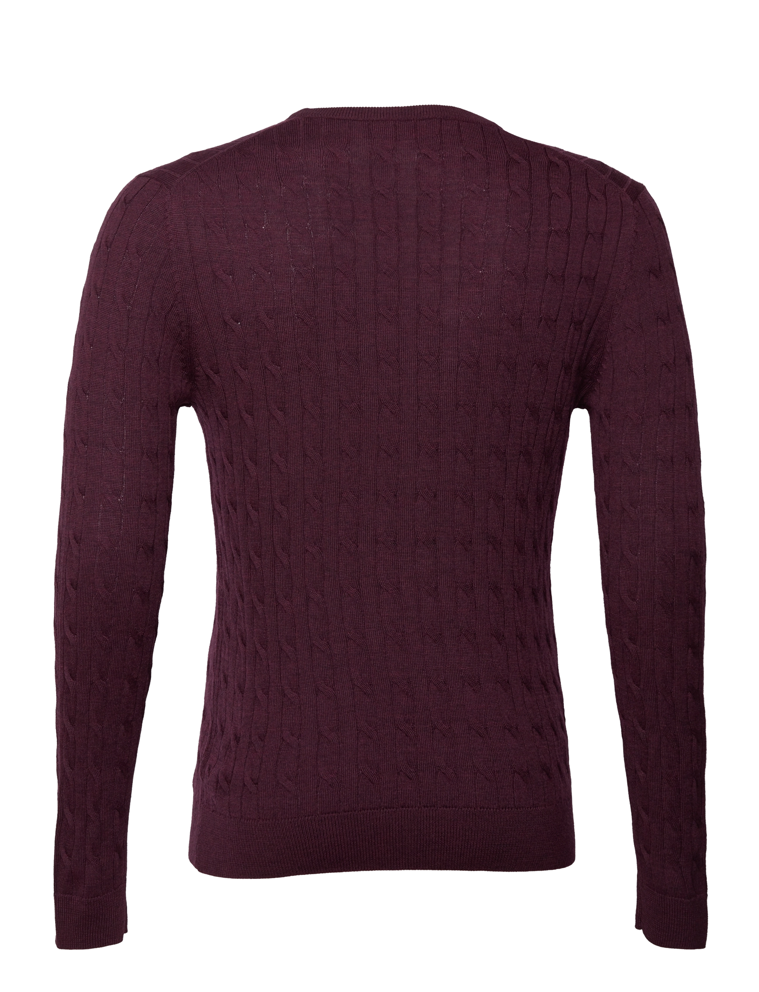 Morris - Merino Cable Oneck - wine red - 1
