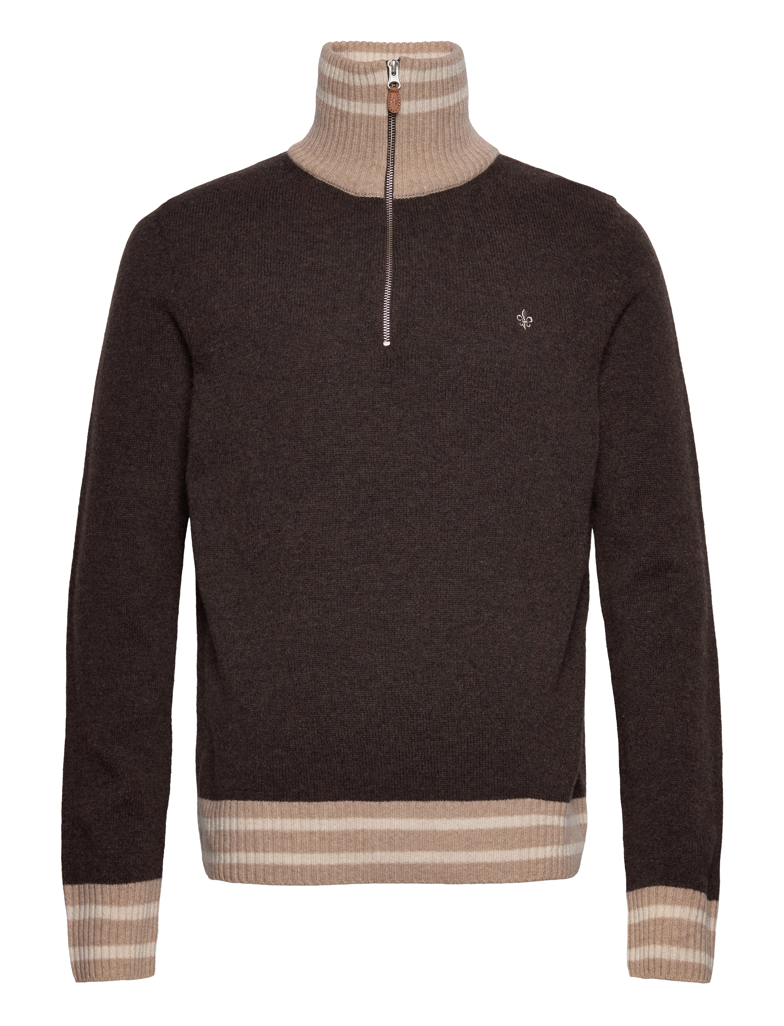 Morris - Kieran Half Zip - brown - 0