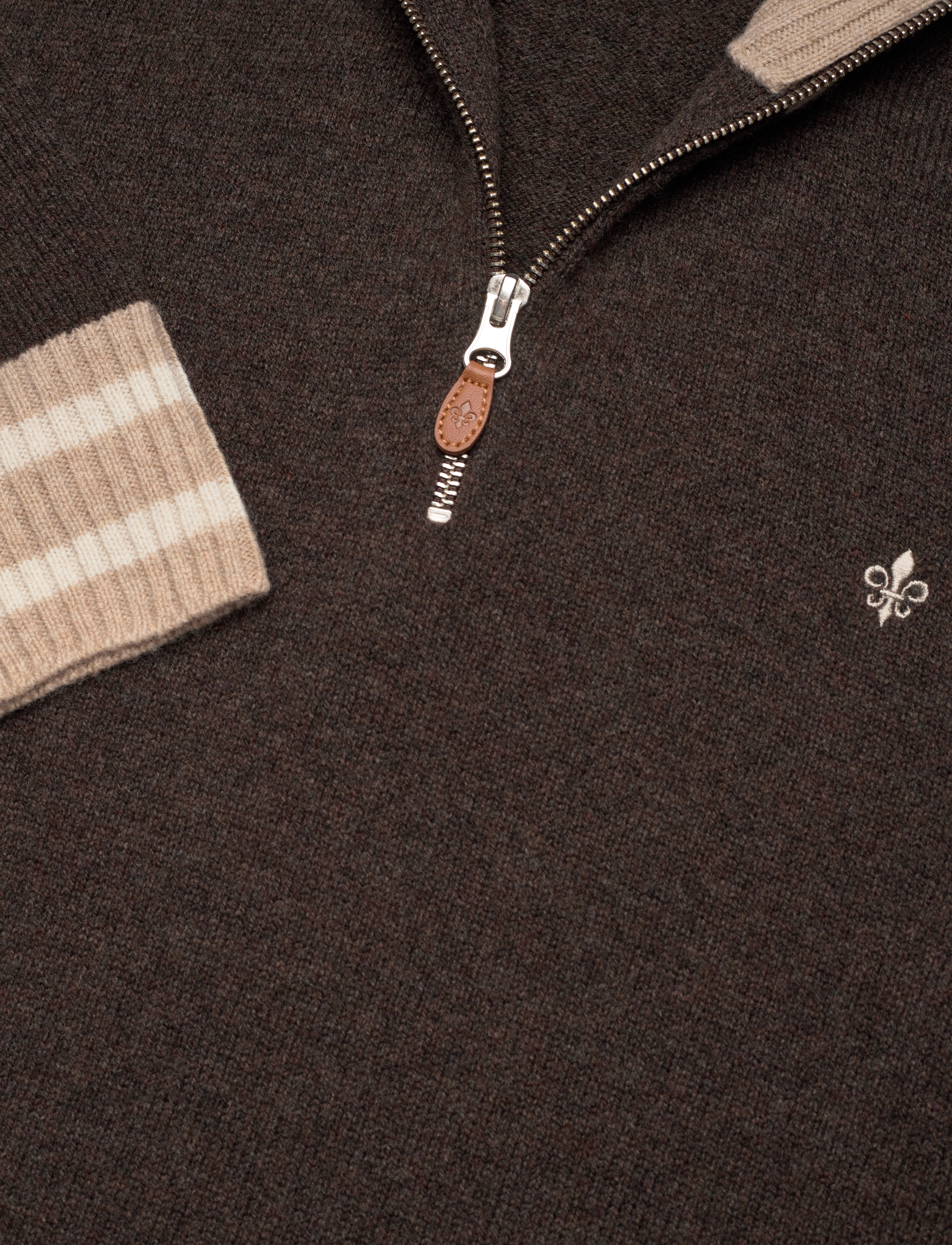 Morris - Kieran Half Zip - brown - 2