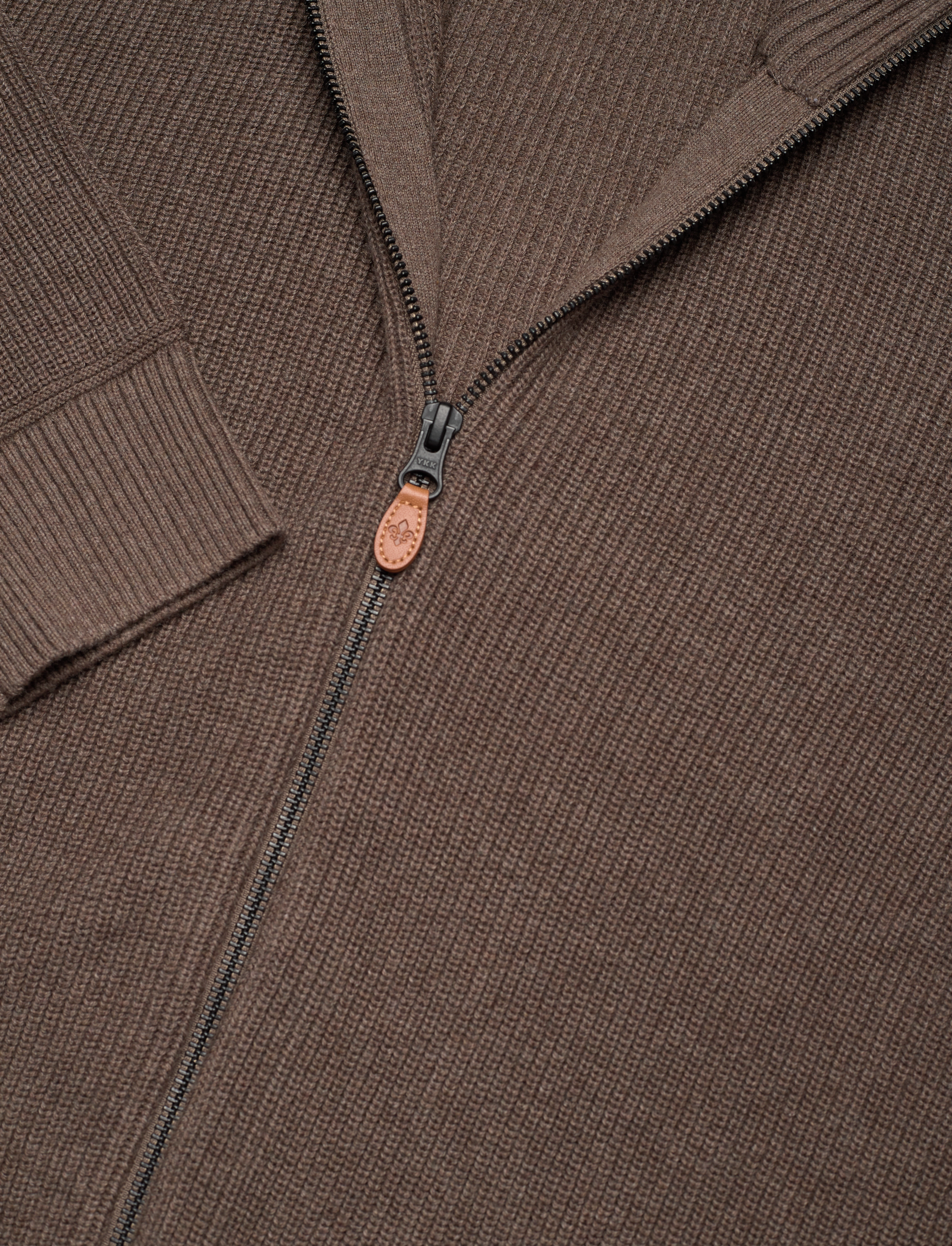 Morris - Erwin Zip Cardigan - brown - 2
