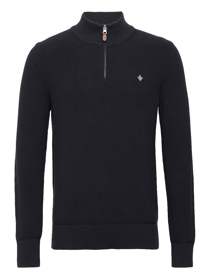 Morris - Bernard Half Zip - half zip jumpers - blue - 0