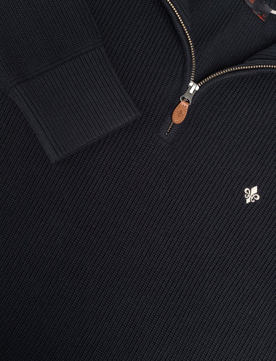 Morris - Bernard Half Zip - half zip jumpers - blue - 2