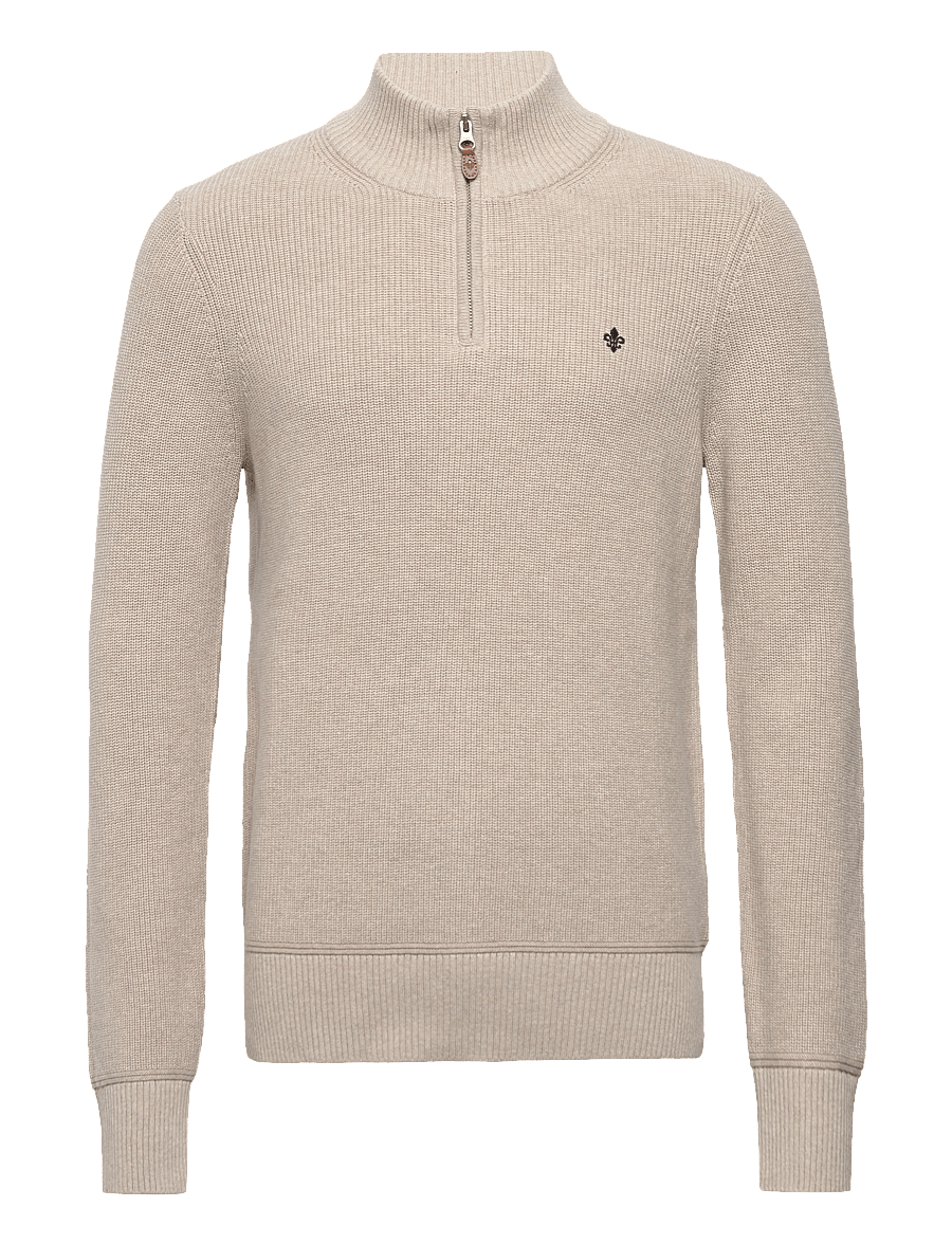Morris - Bernard Half Zip - half zip jumpers - khaki - 0