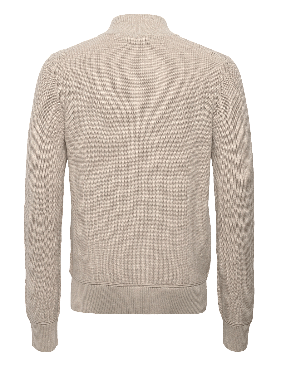 Morris - Bernard Half Zip - half zip jumpers - khaki - 1
