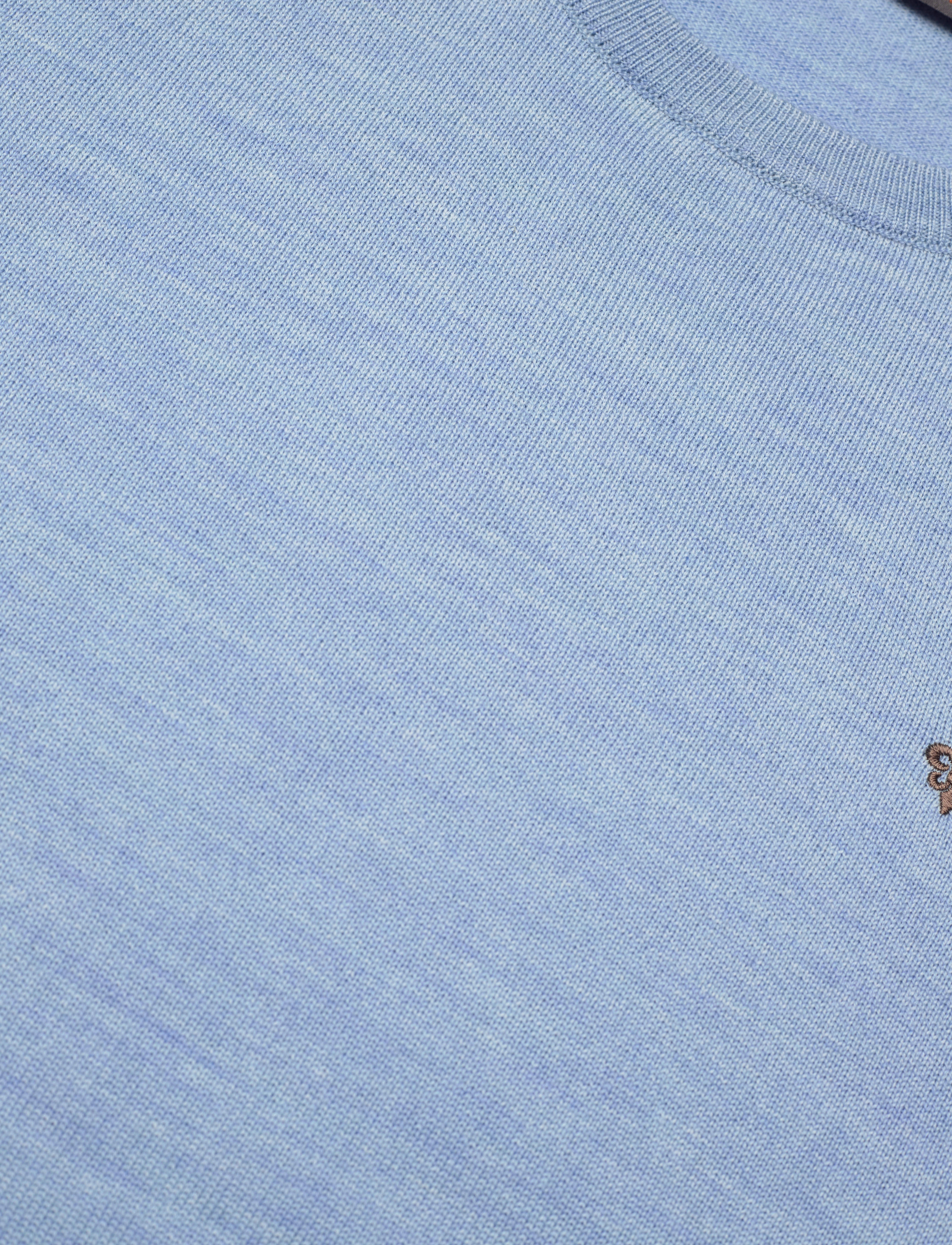 Morris - Merino Oneck - light blue - 2