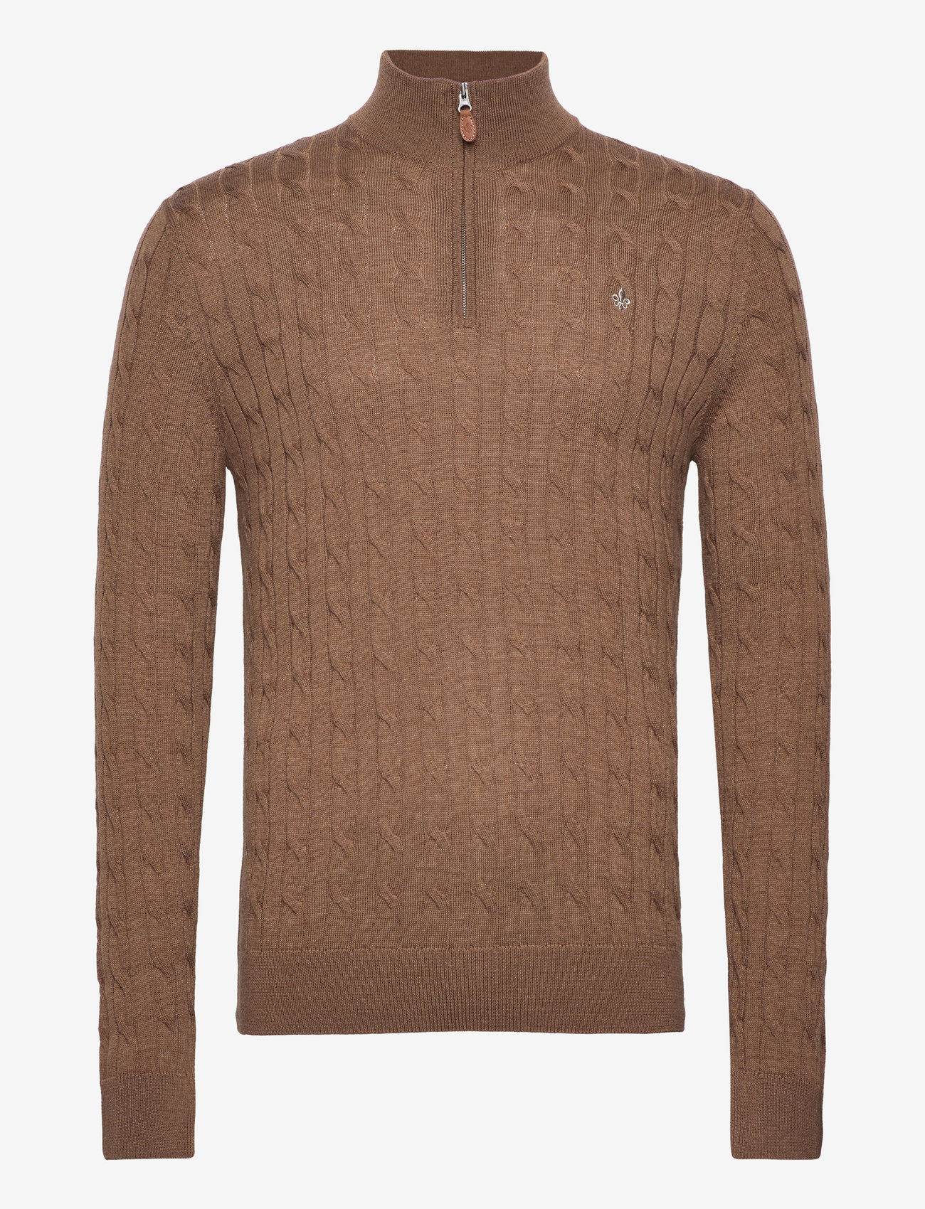 Morris - Merino Cable John Zip - camel - 0