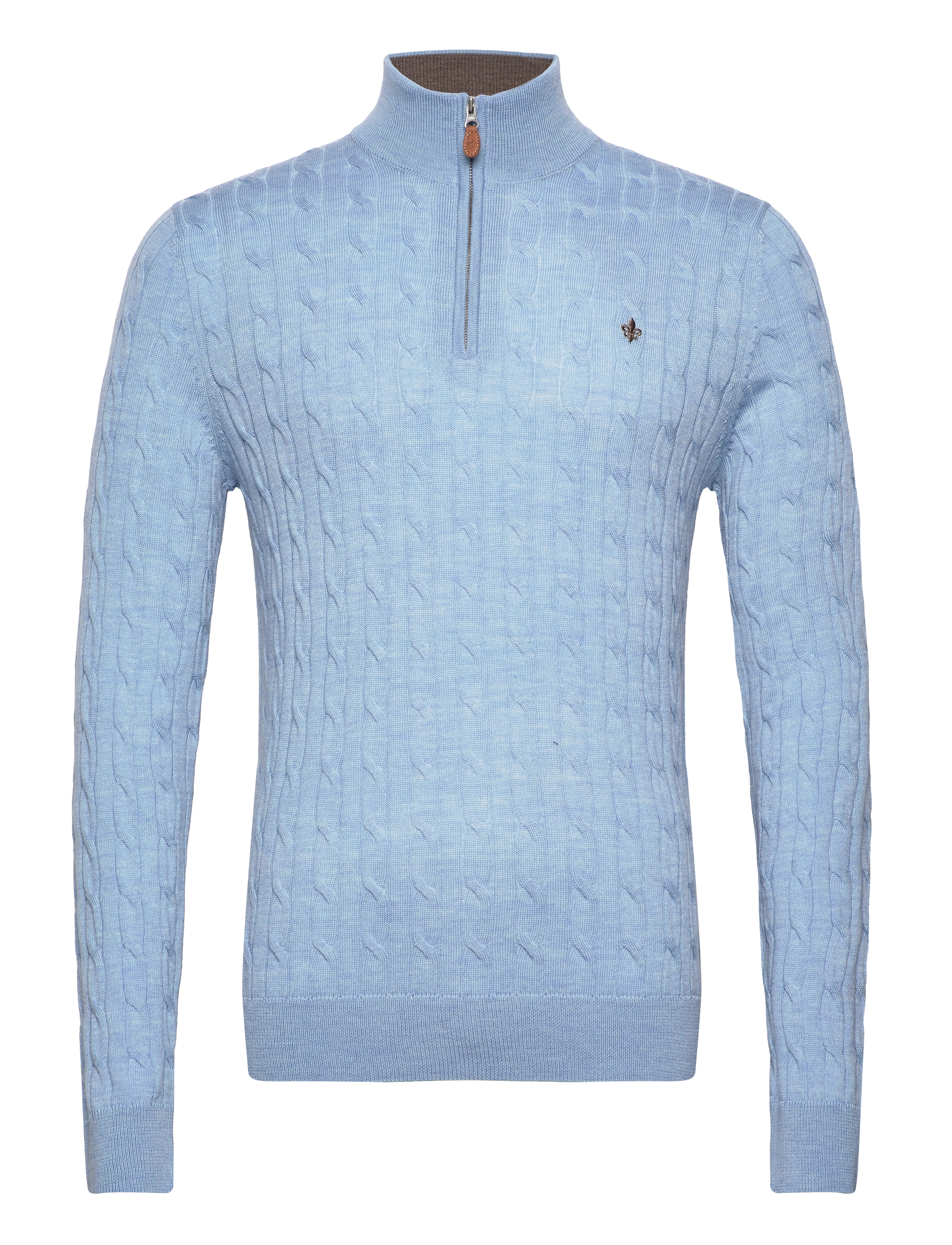 Merino Cable John Zip - LIGHT BLUE