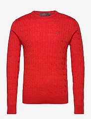 Morris - Merino Cable Oneck - megztinis su apvalios formos apykakle - red - 0