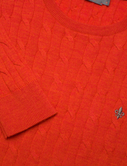 Morris - Merino Cable Oneck - megztinis su apvalios formos apykakle - red - 2