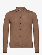 Merino Knitted Shirt - CAMEL