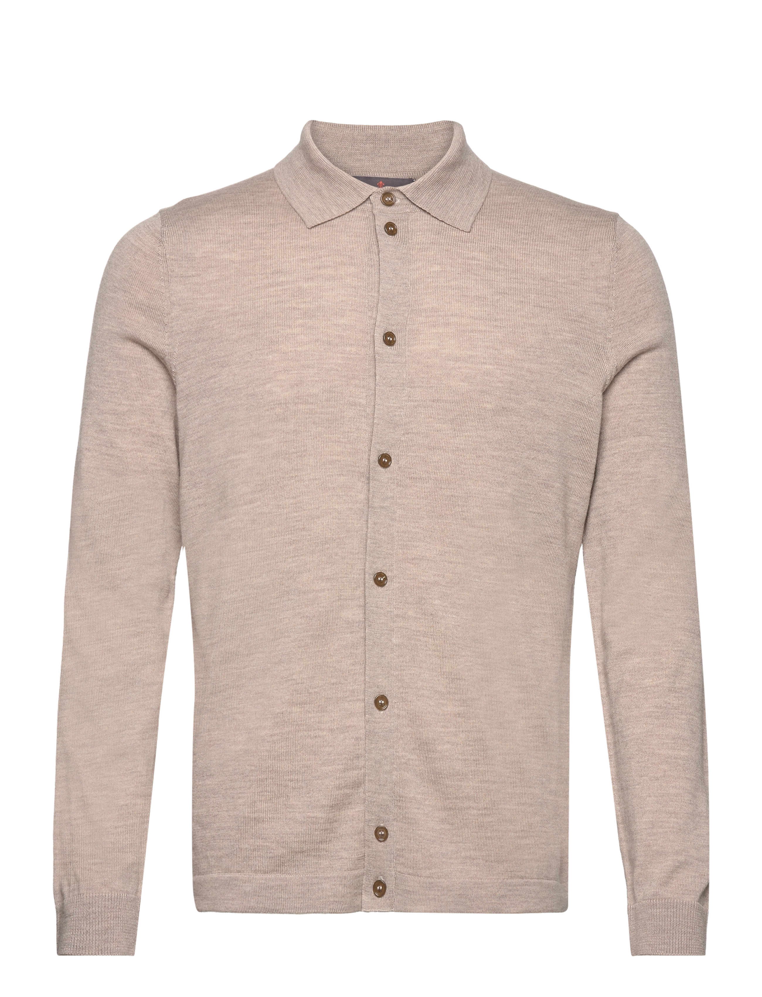 Morris Merino Knitted Shirt - Clothing - KHAKI / beige