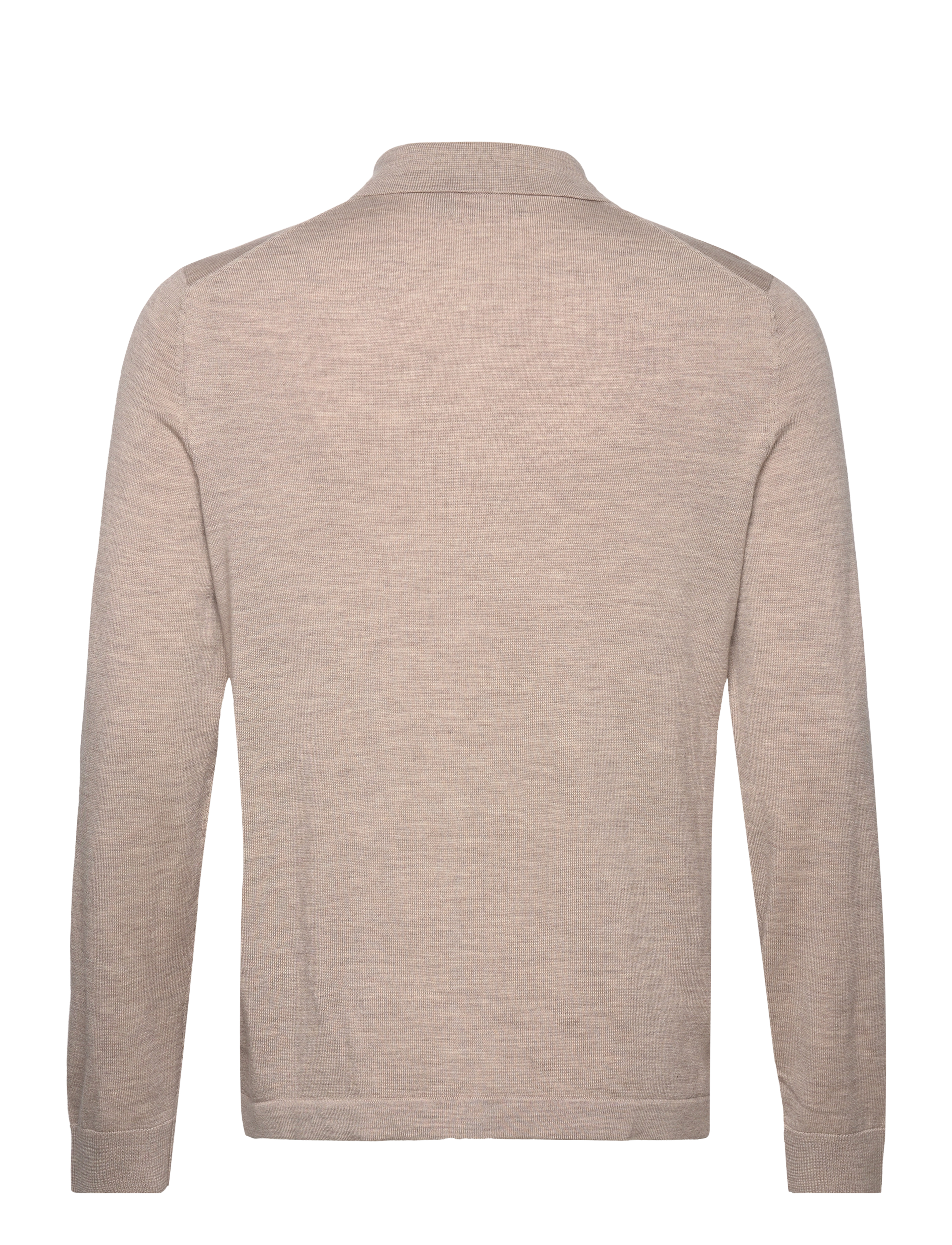 Morris - Merino Knitted Shirt - långärmade stickade pikétröjor - khaki - 1