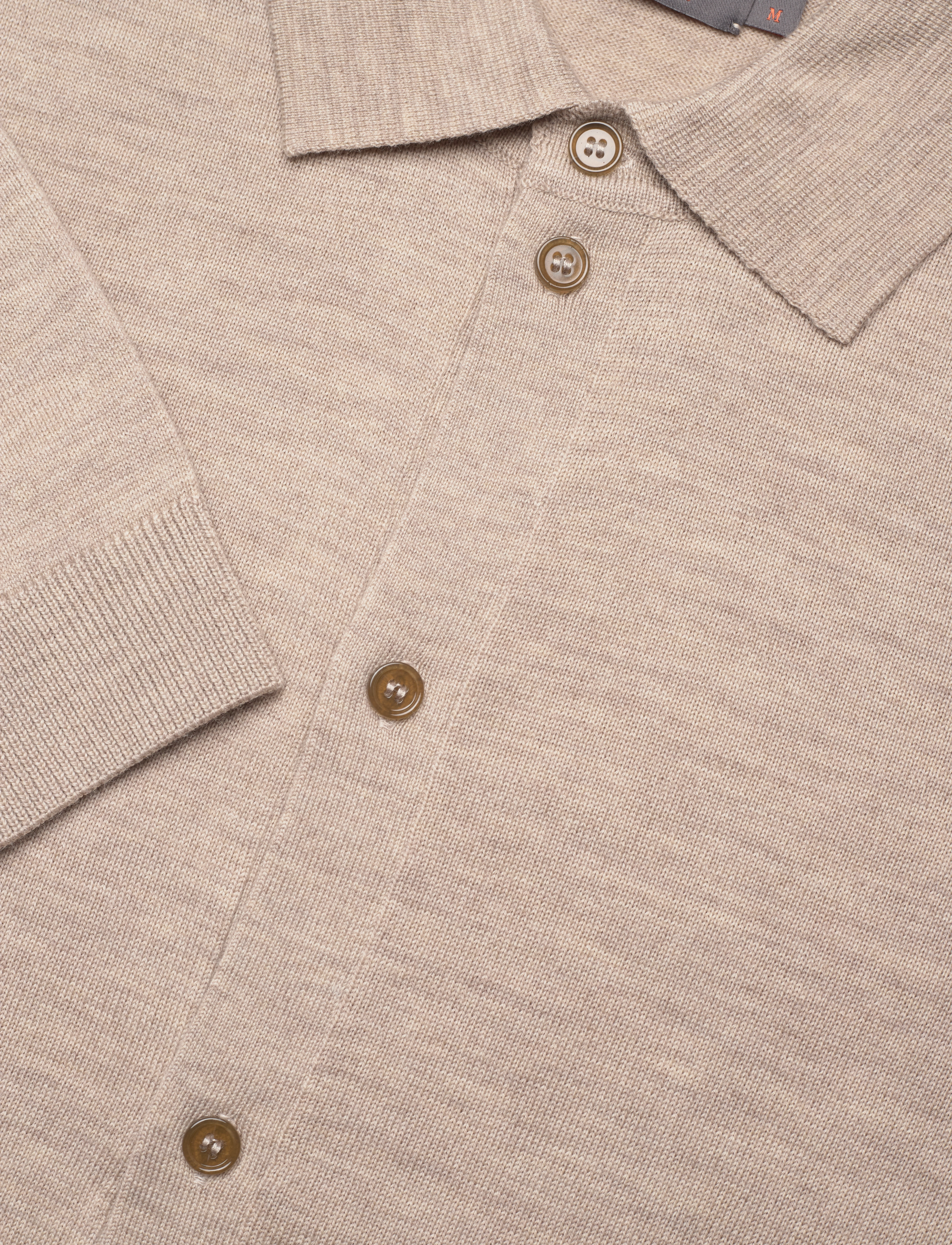 Morris - Merino Knitted Shirt - långärmade stickade pikétröjor - khaki - 2