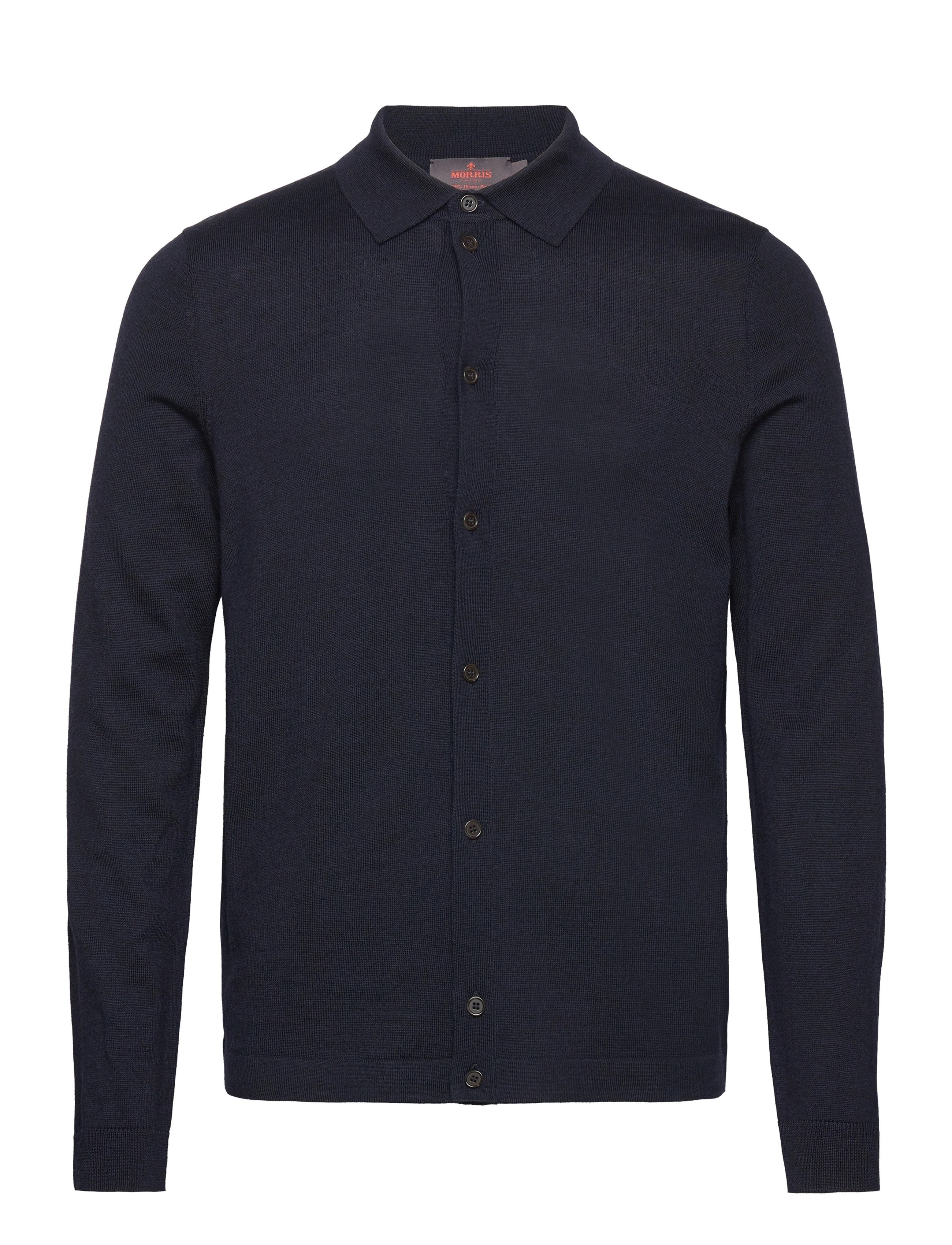 Morris Merino Knitted Shirt - Strickmode - NAVY / blue