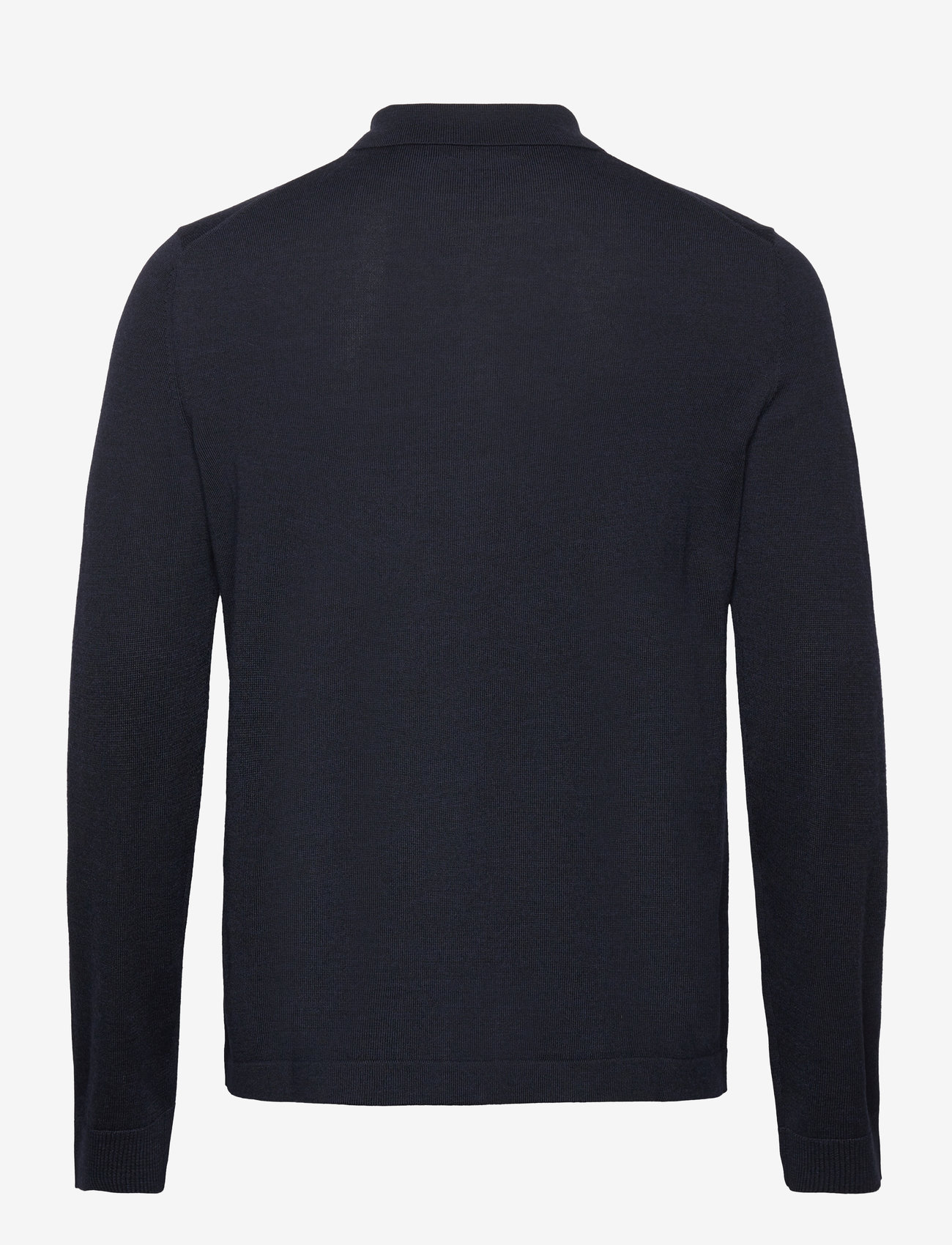 Morris - Merino Knitted Shirt - pikkade varrukatega kootud polosärgid - navy - 1