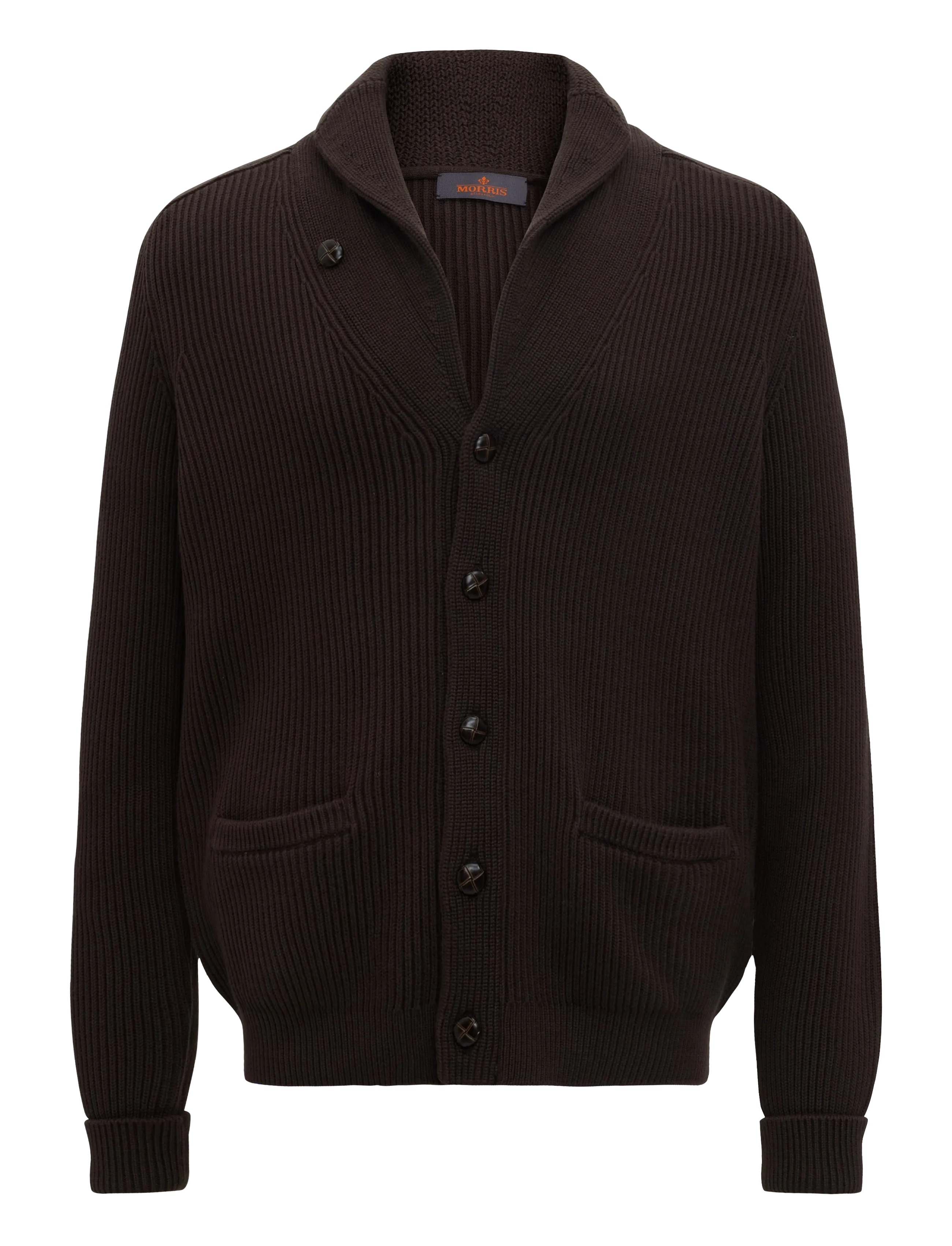 Morris Brayden Shawl Cardigan - Stickat - BROWN / brown