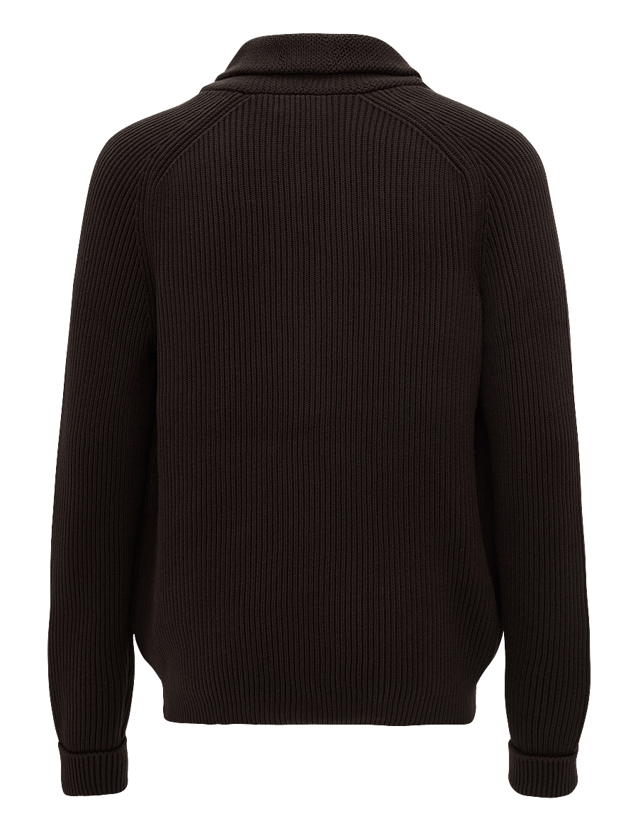 Morris - Brayden Shawl Cardigan - koftor - brown - 2
