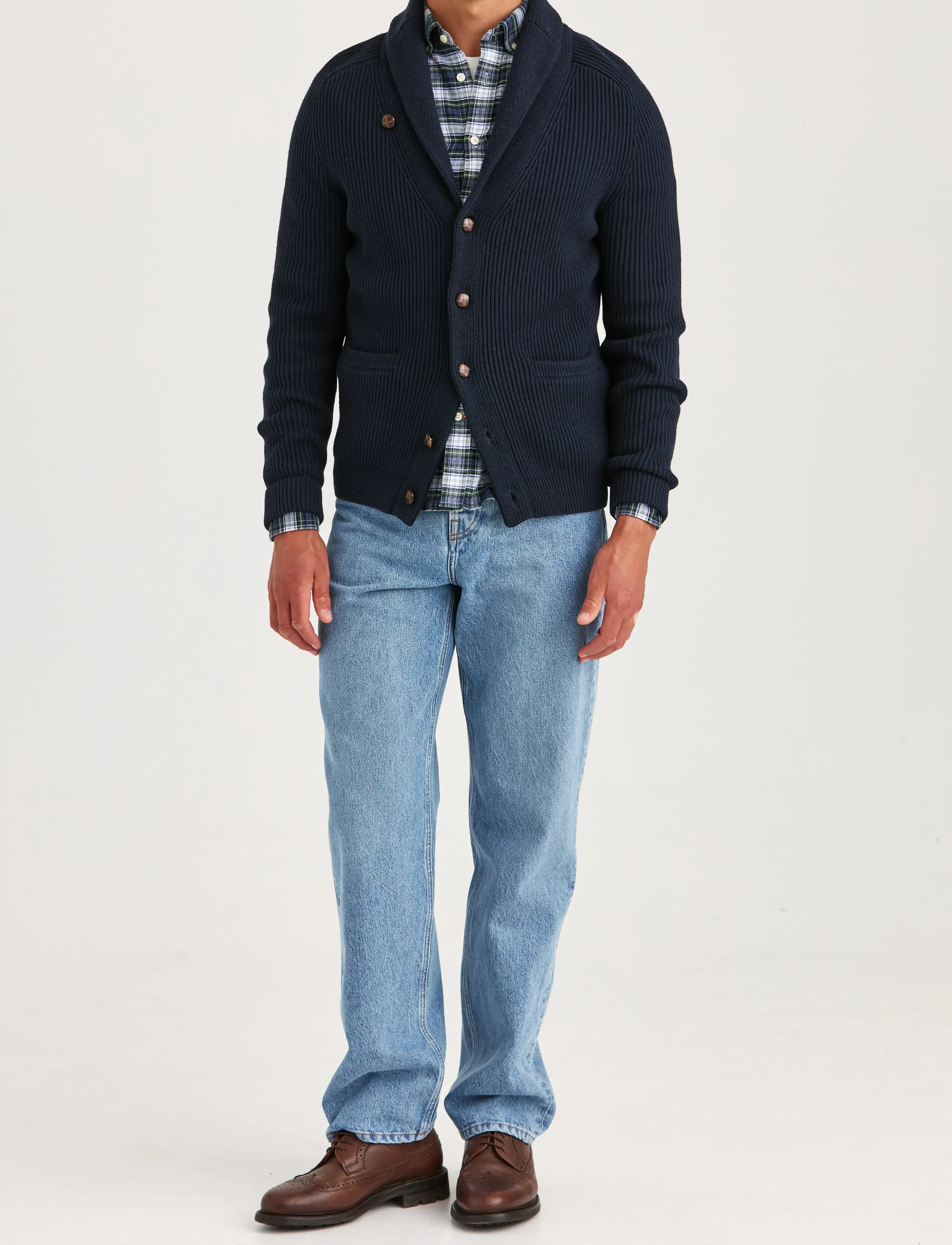 Morris - Brayden Shawl Cardigan - navy - 4