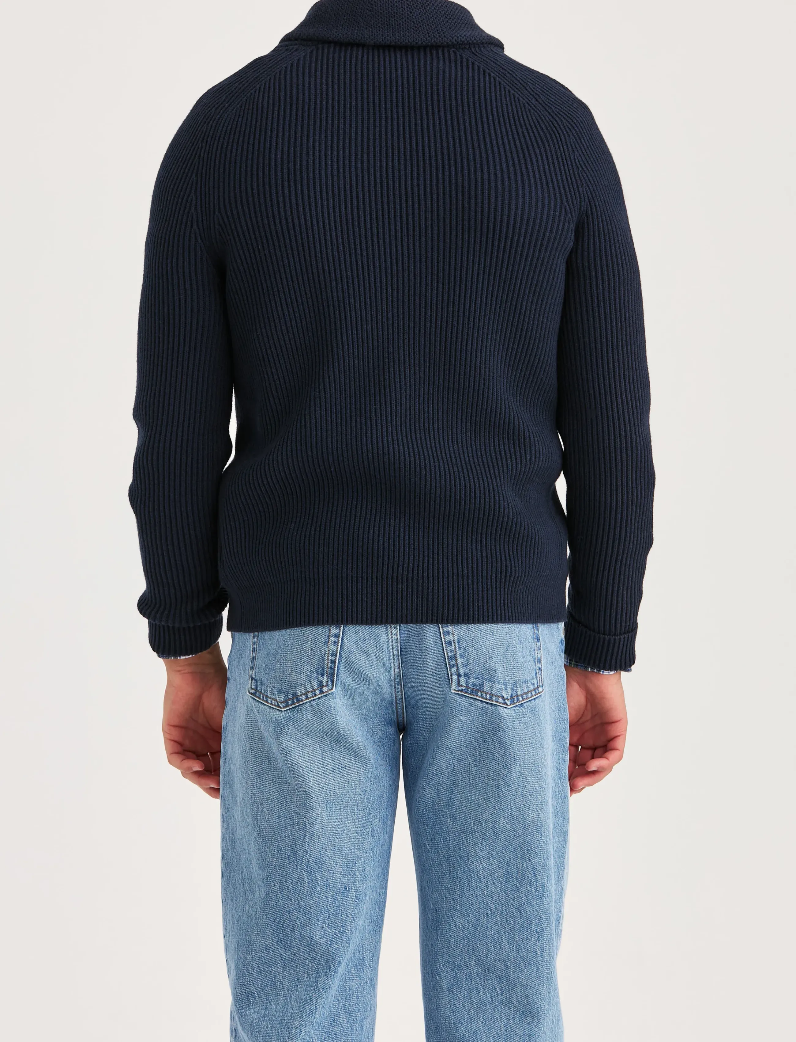 Morris - Brayden Shawl Cardigan - navy - 5