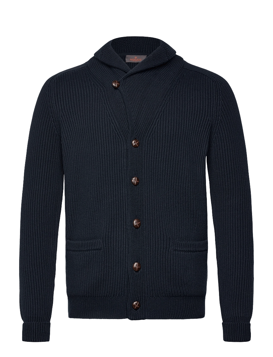 Morris - Brayden Shawl Cardigan - koftor - navy - 3