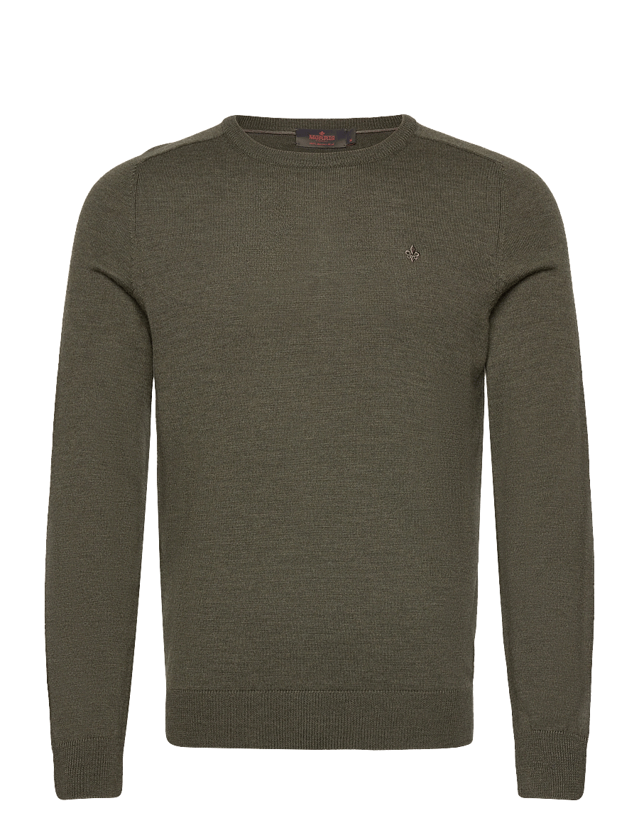 Morris - Merino Oneck - Ümmarguse kaelusega kudumid - olive - 0