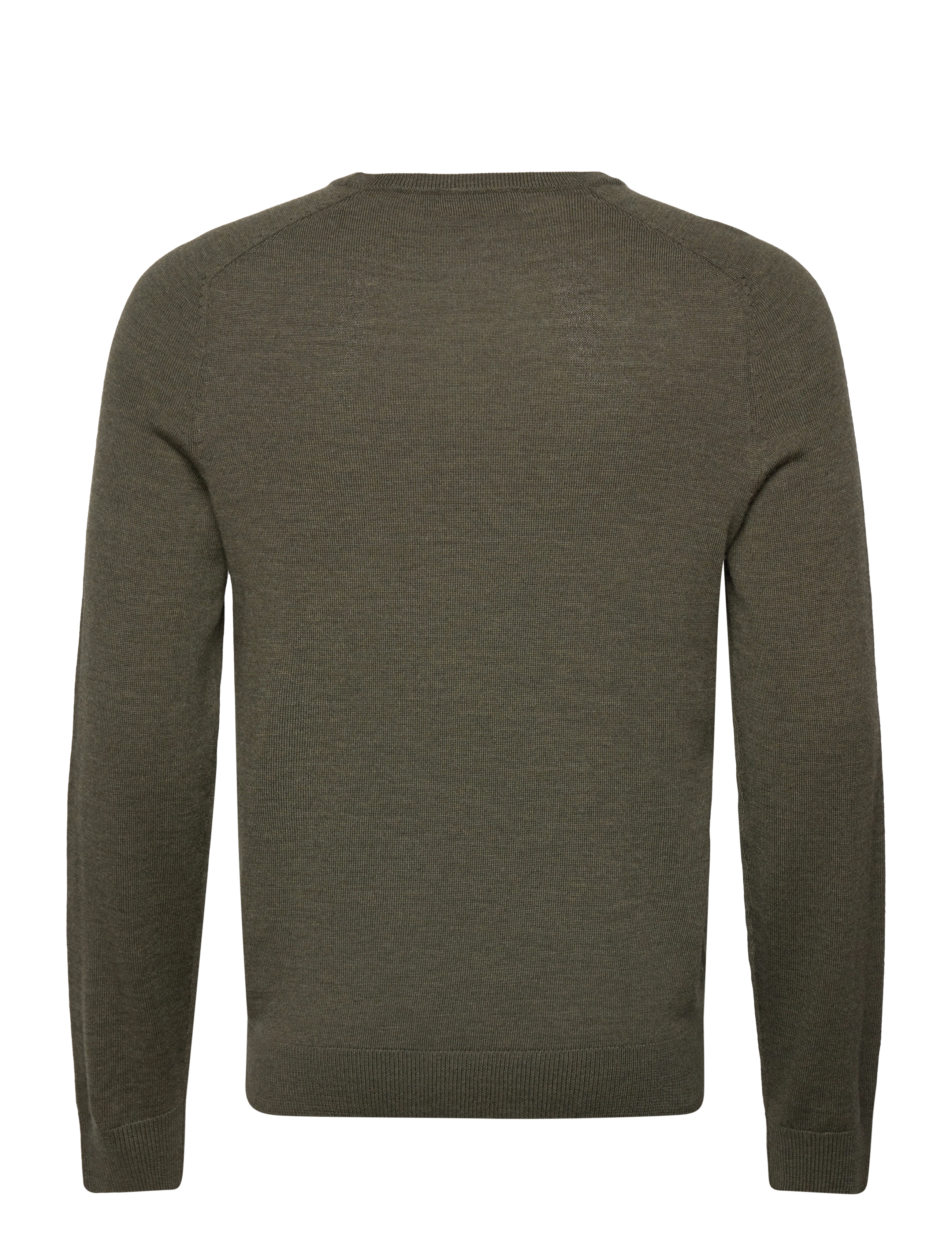 Morris - Merino Oneck - strik med rund hals - olive - 1