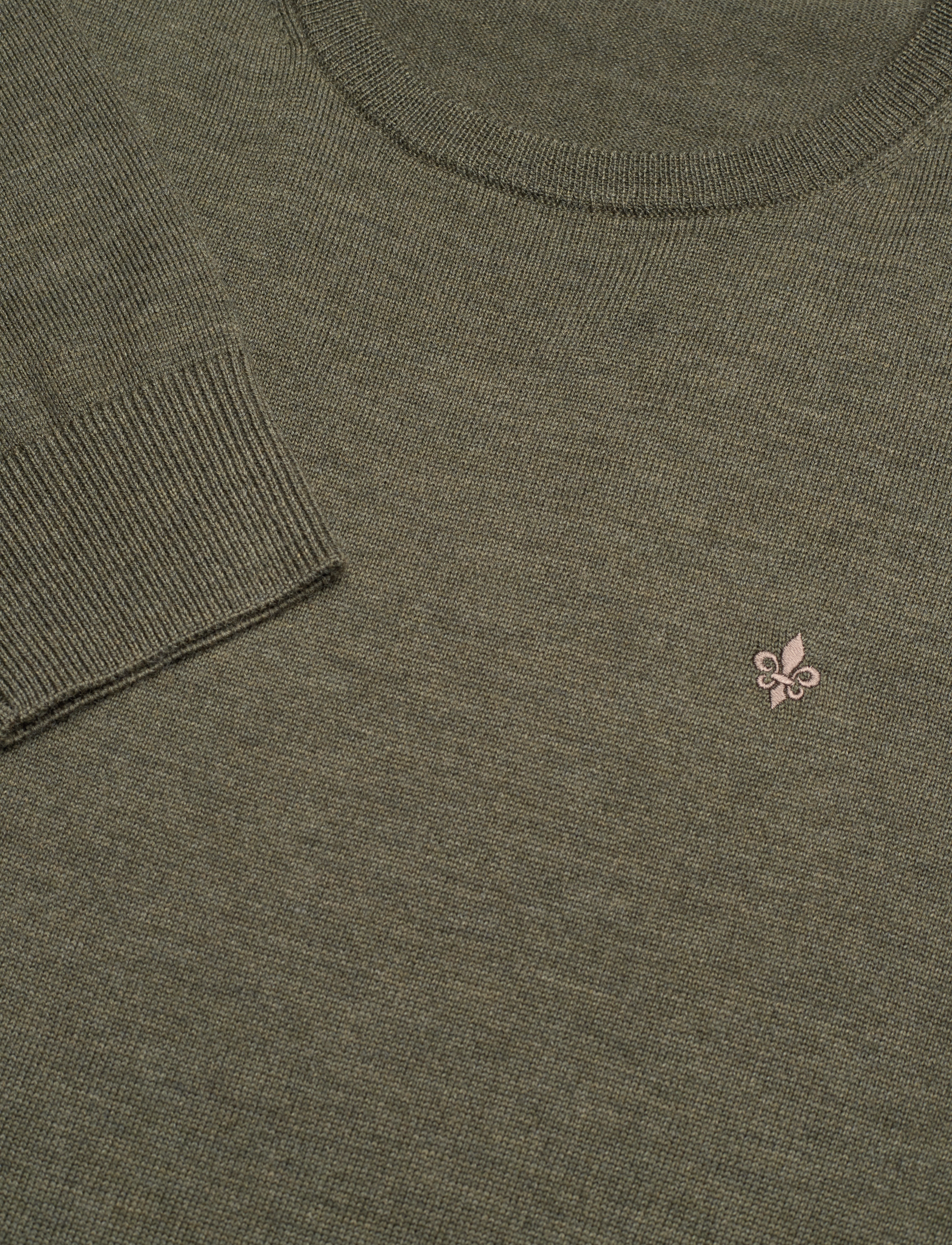 Morris - Merino Oneck - strik med rund hals - olive - 2