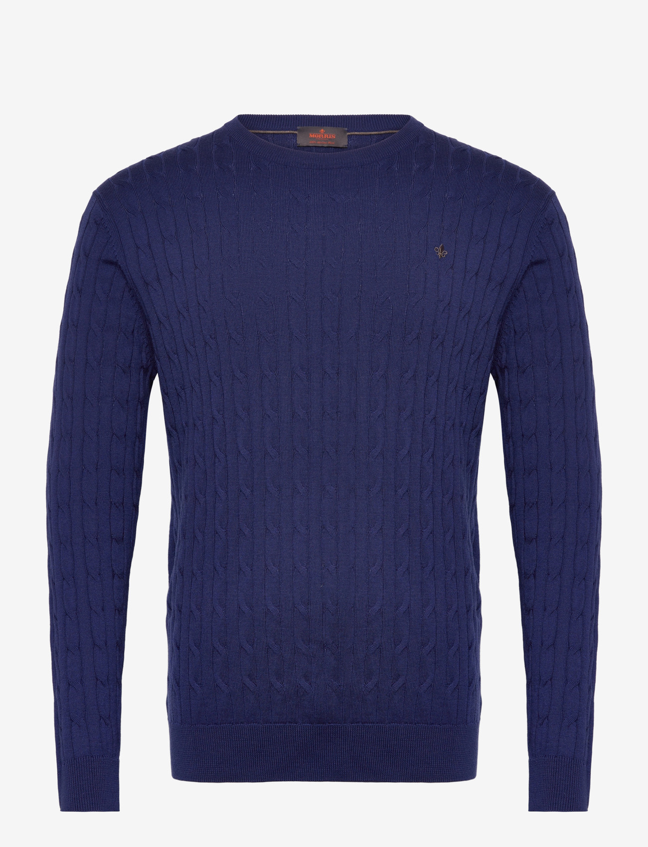 Morris - Merino Cable Oneck - rund hals - blue - 1