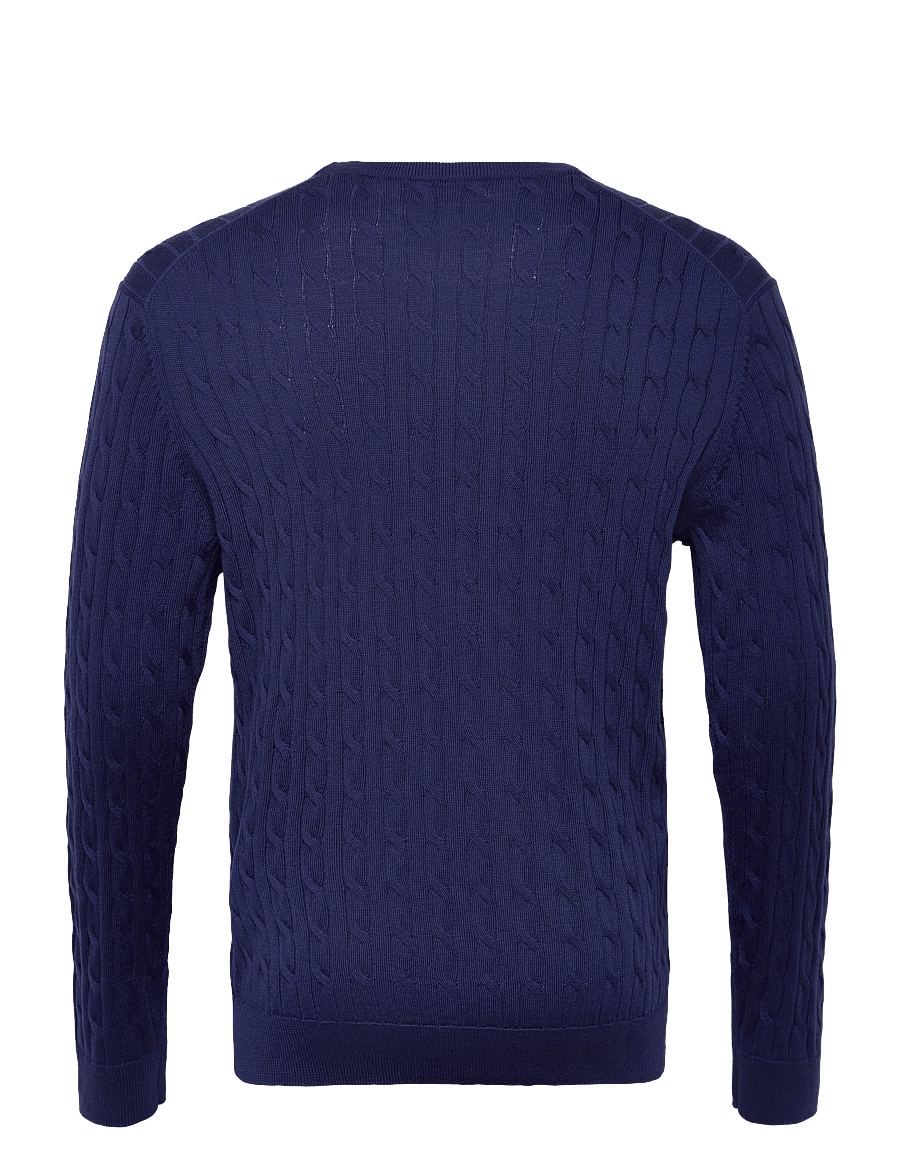 Morris - Merino Cable Oneck - Ümmarguse kaelusega kudumid - blue - 2