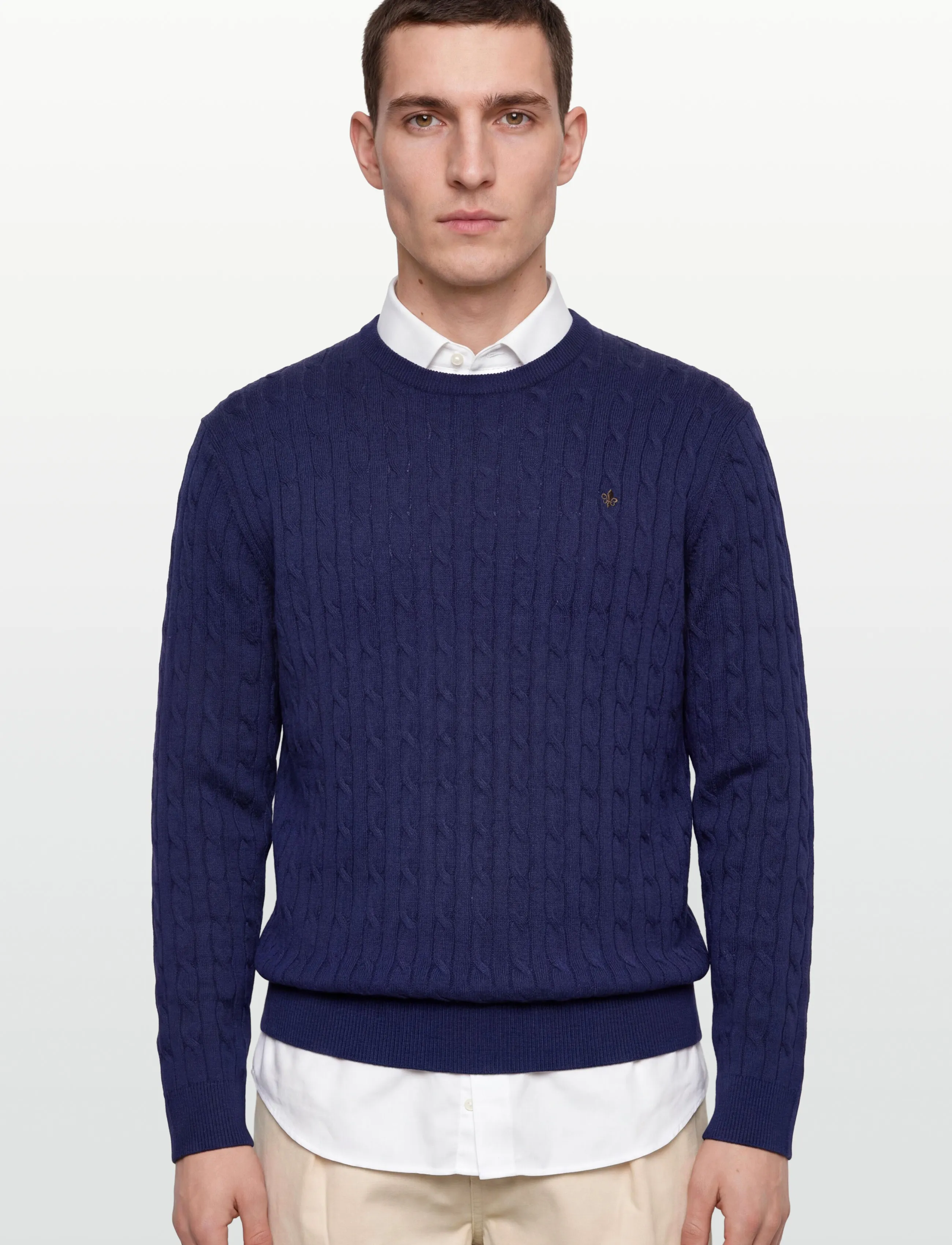 Morris - Merino Cable Oneck - tavalised kudumid - blue - 3