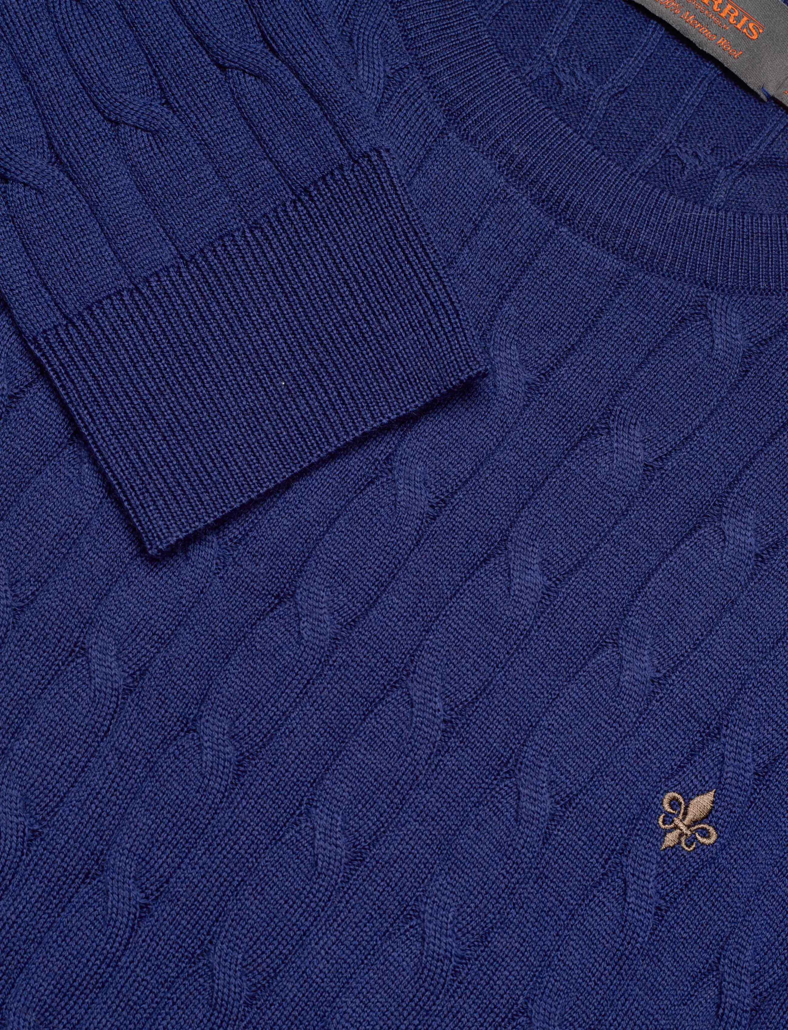 Morris - Merino Cable Oneck - tavalised kudumid - blue - 5