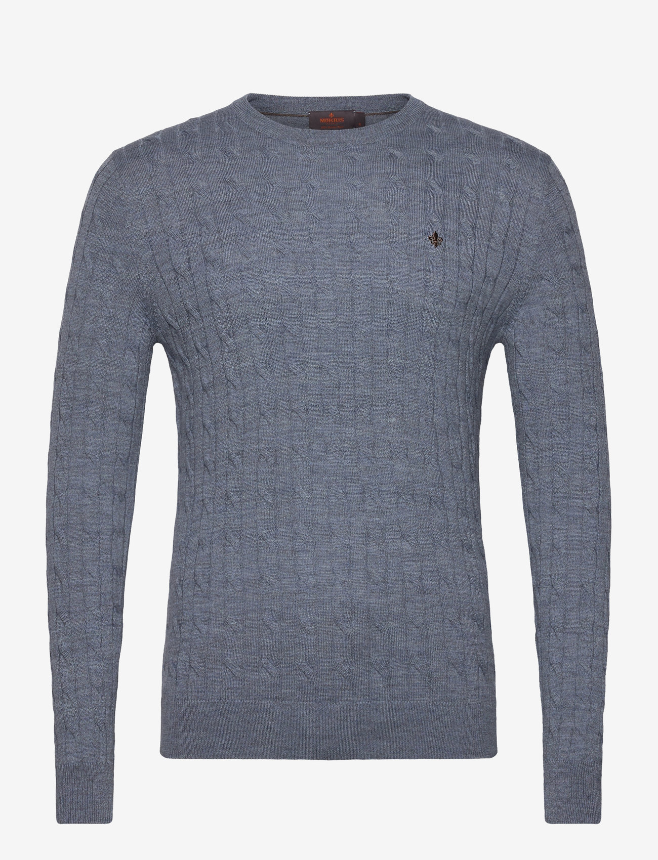 Morris - Merino Cable Oneck - rundhals - blue - 0