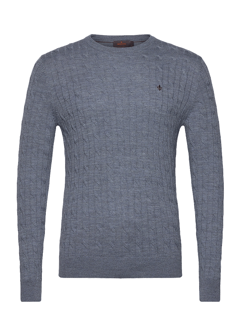 Morris - Merino Cable Oneck - rundhals - blue - 0