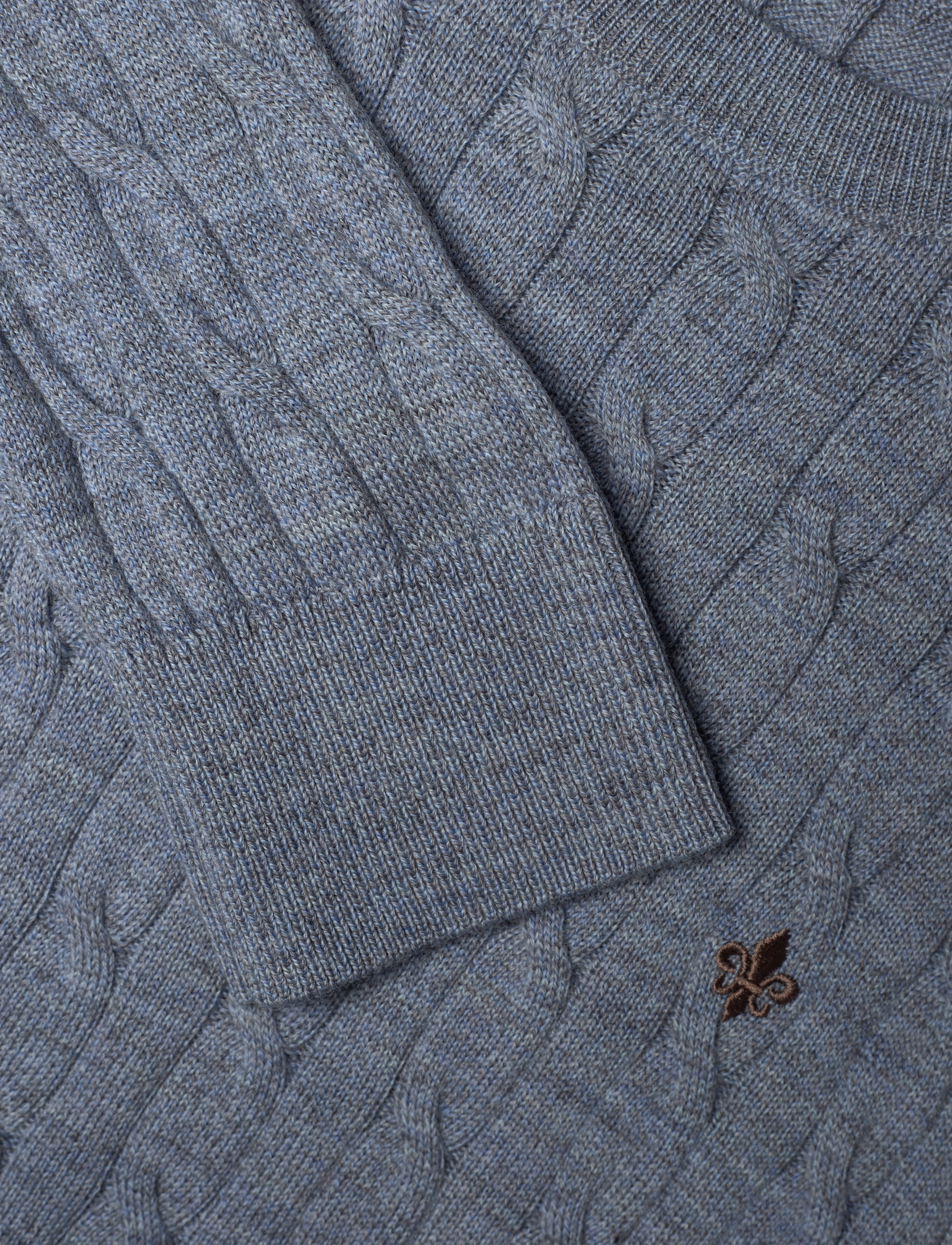 Morris - Merino Cable Oneck - tavalised kudumid - blue - 2