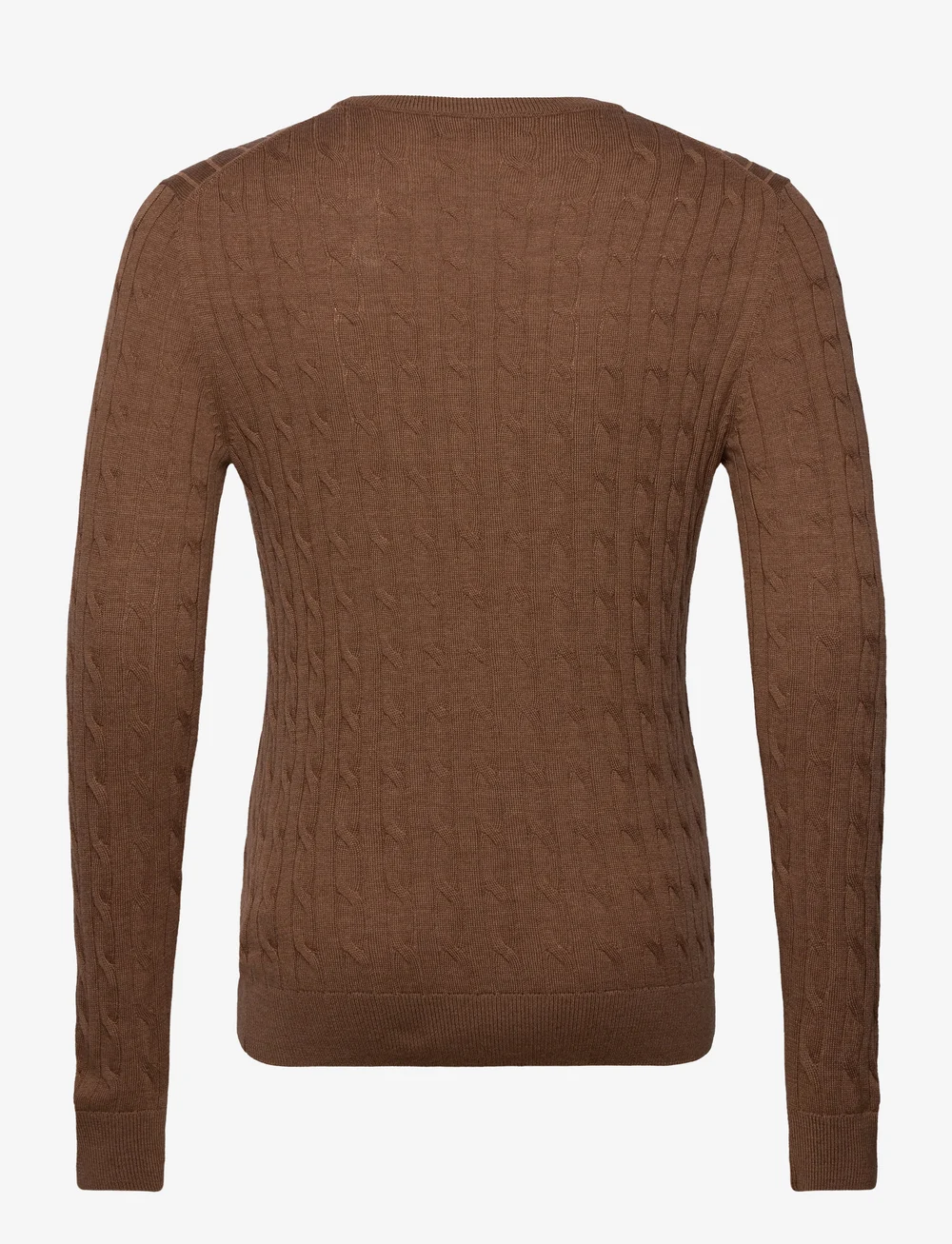 Morris - Merino Cable Oneck - round necks - camel - 1