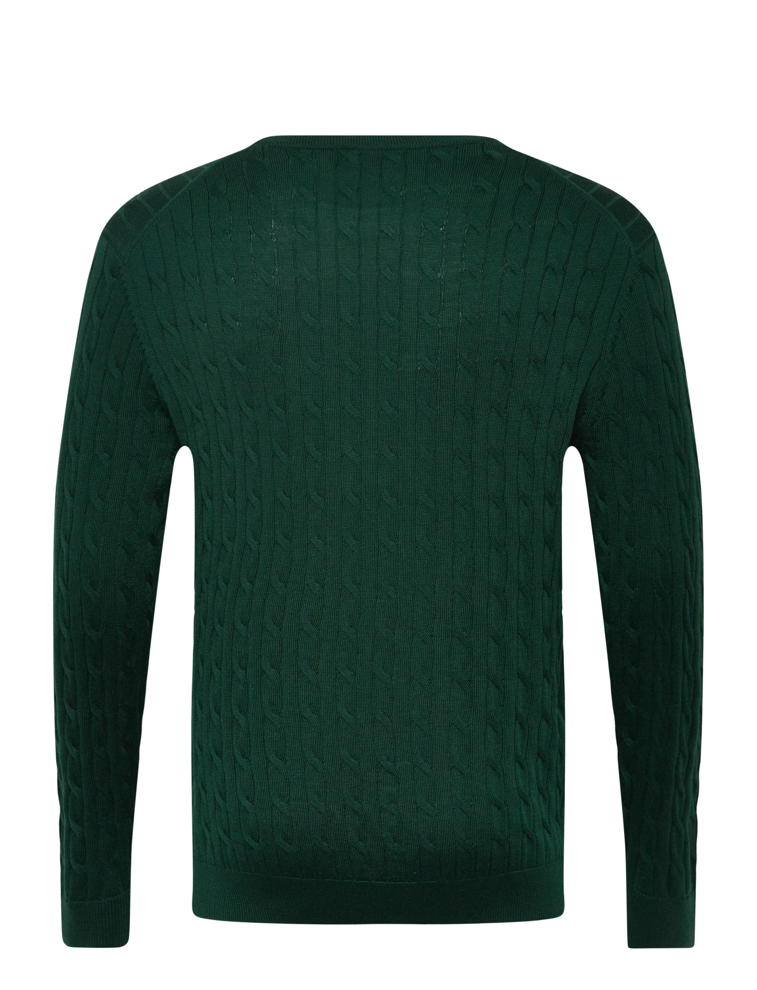 Morris - Merino Cable Oneck - Ümmarguse kaelusega kudumid - green - 2