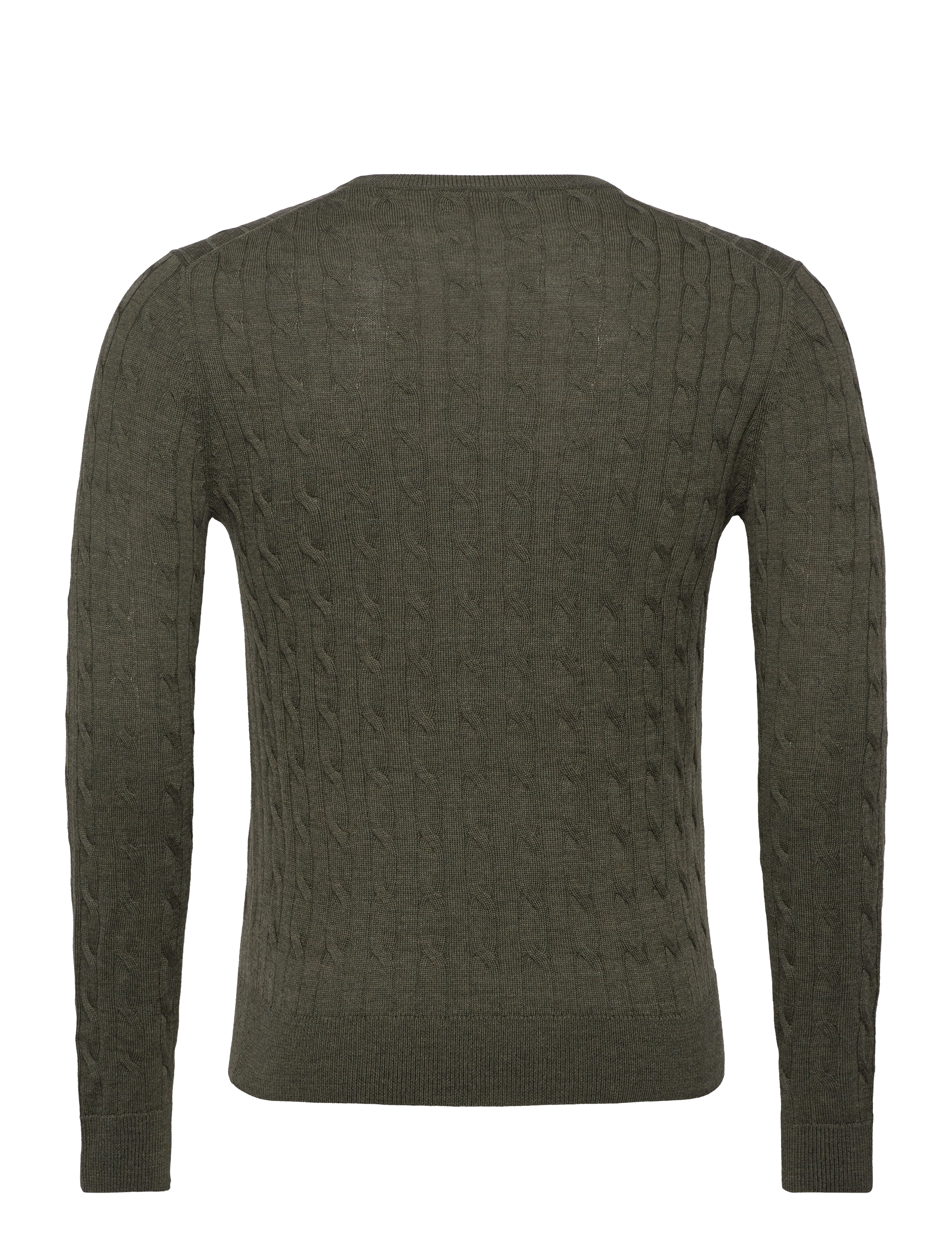 Morris - Merino Cable Oneck - tavalised kudumid - olive - 1