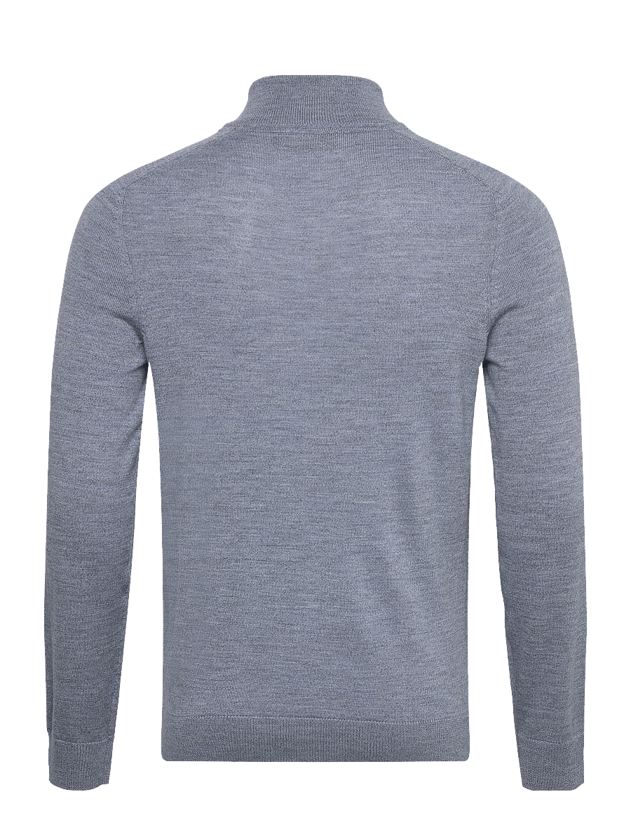 Morris - Merino John Zip - tõmblukk-kaelusega džemprid - blue - 1