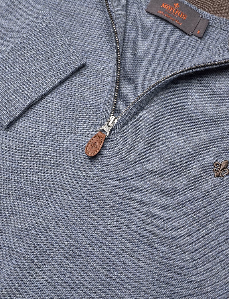 Morris - Merino John Zip - pullover mit halbem reißverschluss - blue - 2