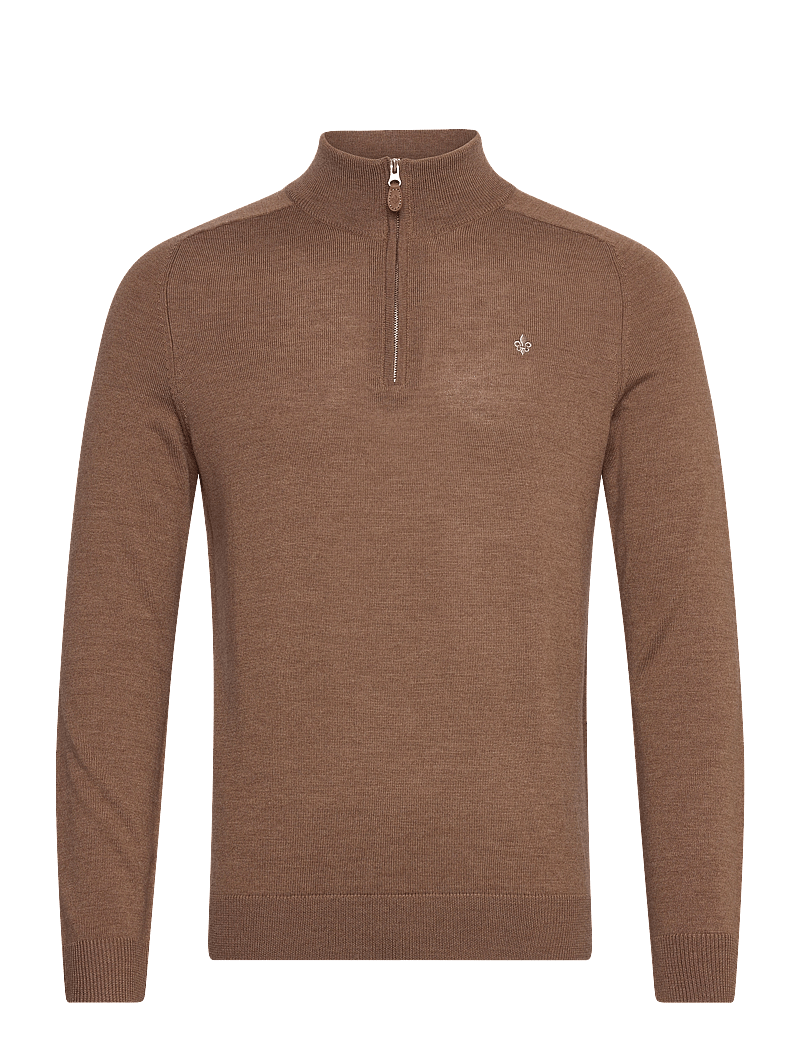 Morris - Merino John Zip - halfzip strik - camel - 0