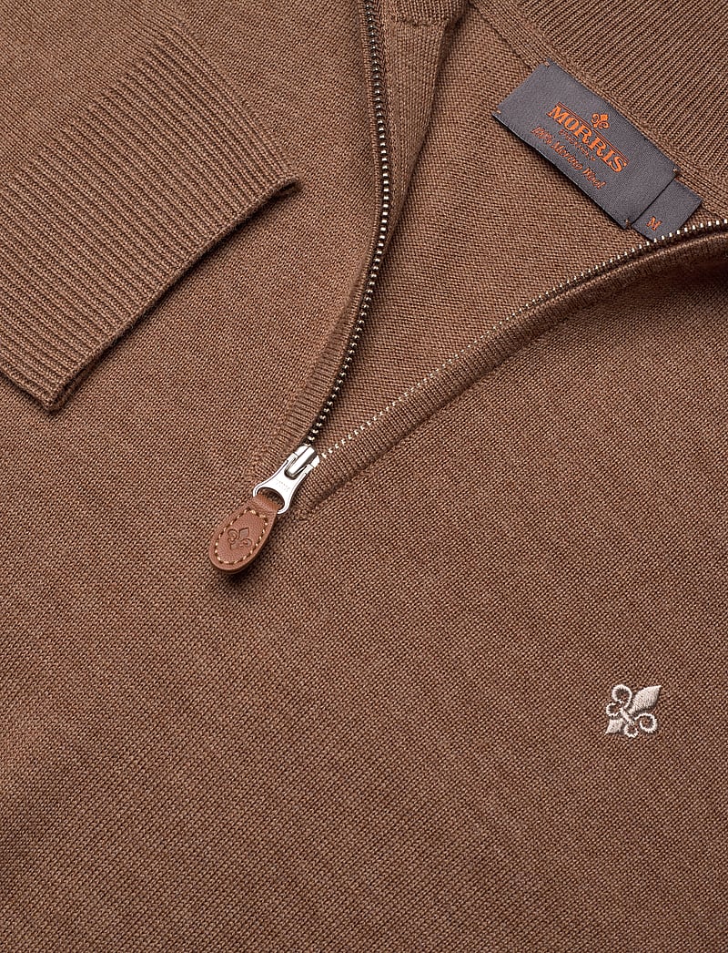 Morris - Merino John Zip - halfzip strik - camel - 2
