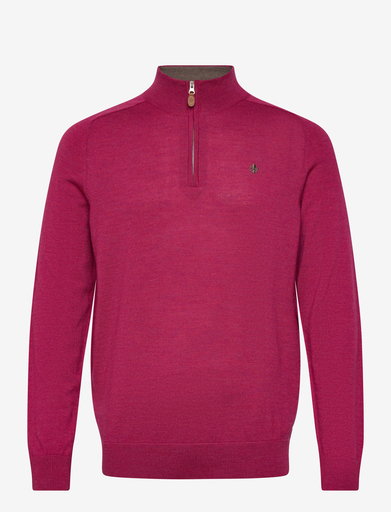 Morris - Merino John Zip - halfzip strik - cerise - 1