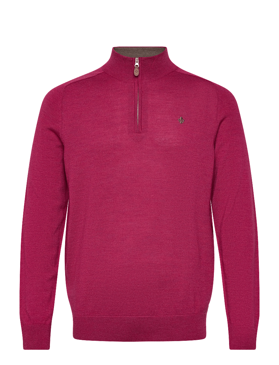 Morris - Merino John Zip - tõmblukk-kaelusega džemprid - cerise - 1