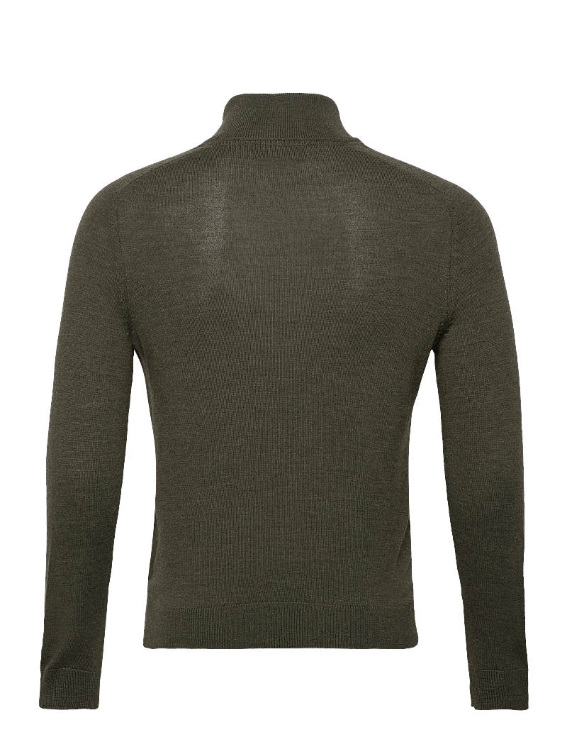 Morris - Merino John Zip - pullover mit halbem reißverschluss - olive - 1