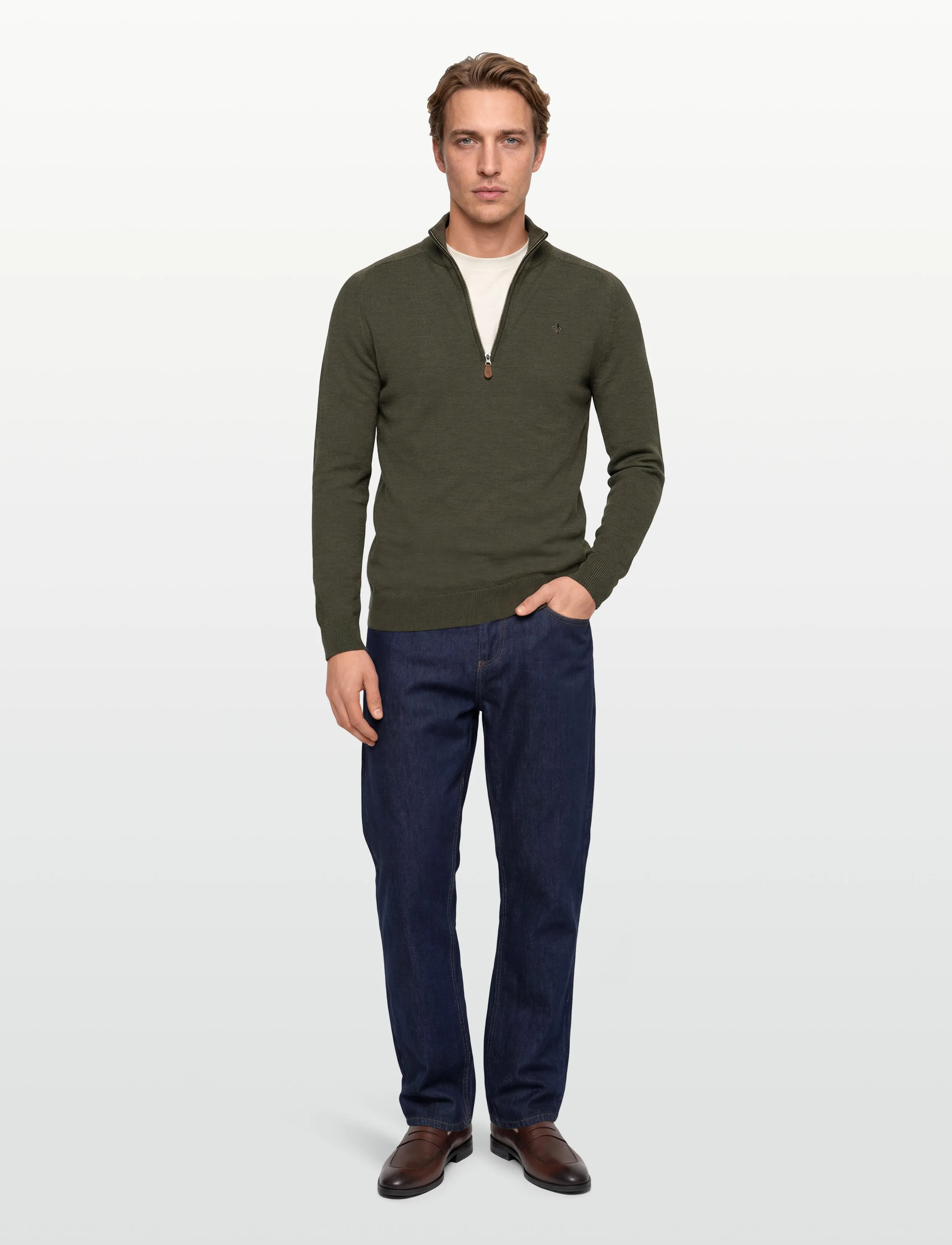 Morris Merino John Zip - Nach Stil kaufen - OLIVE / khaki/green